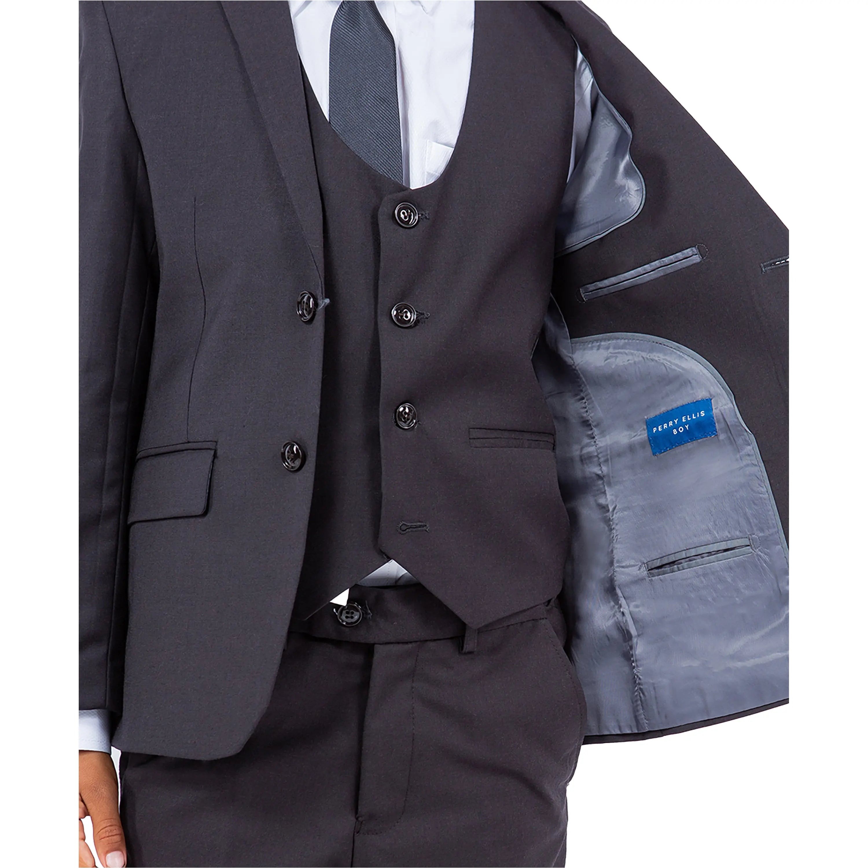Perry Ellis Boy's 5pc Solid Suit Perry Ellis