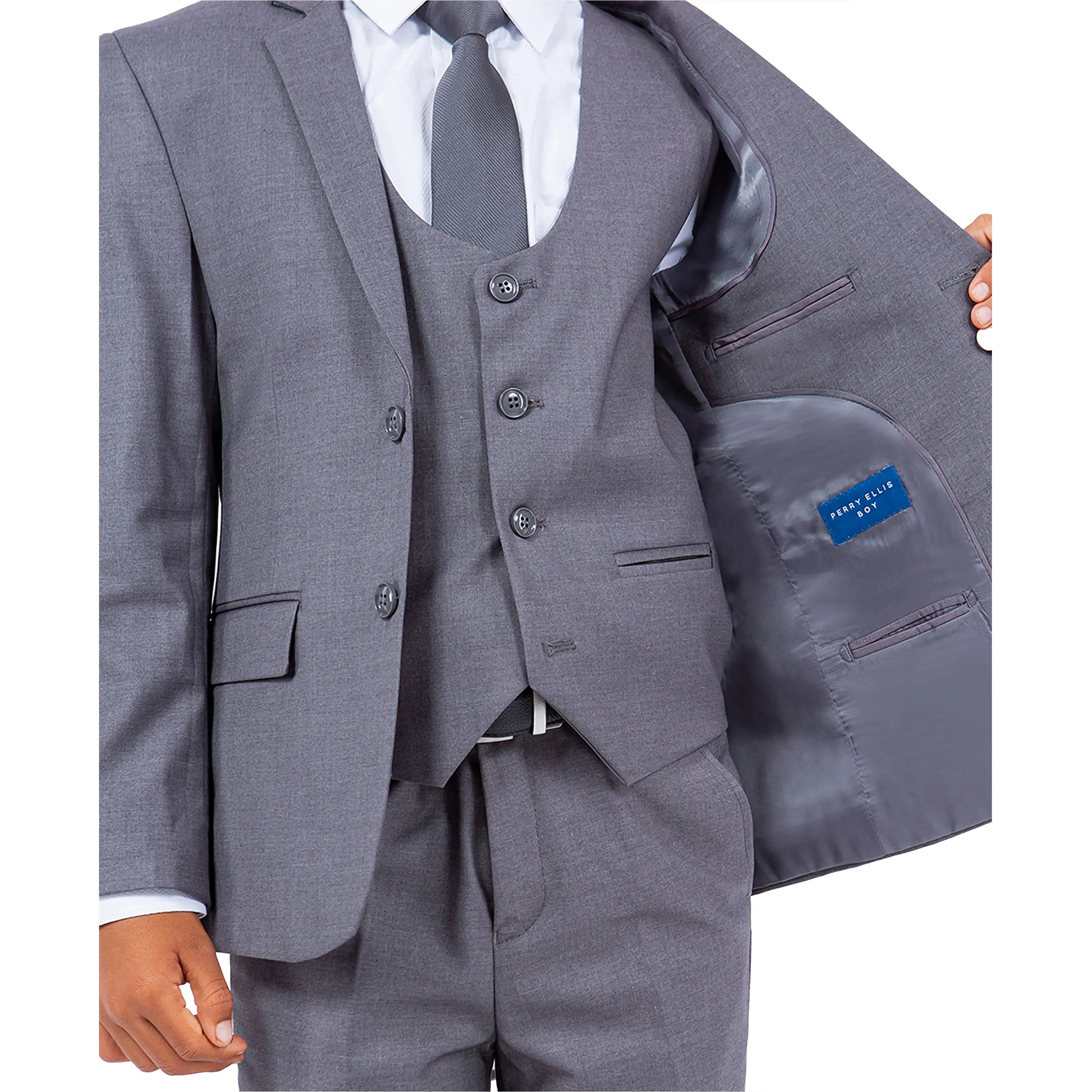Perry Ellis Boy's 5pc Solid Suit Perry Ellis