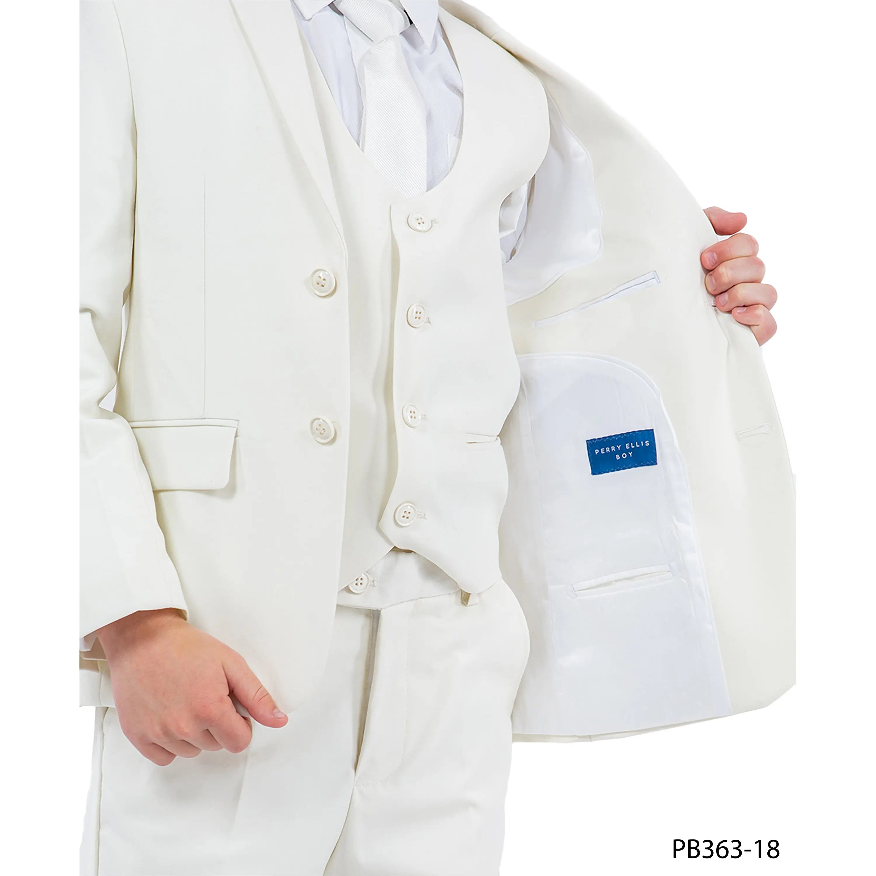 Perry Ellis Boy's 5pc Solid Suit Perry Ellis