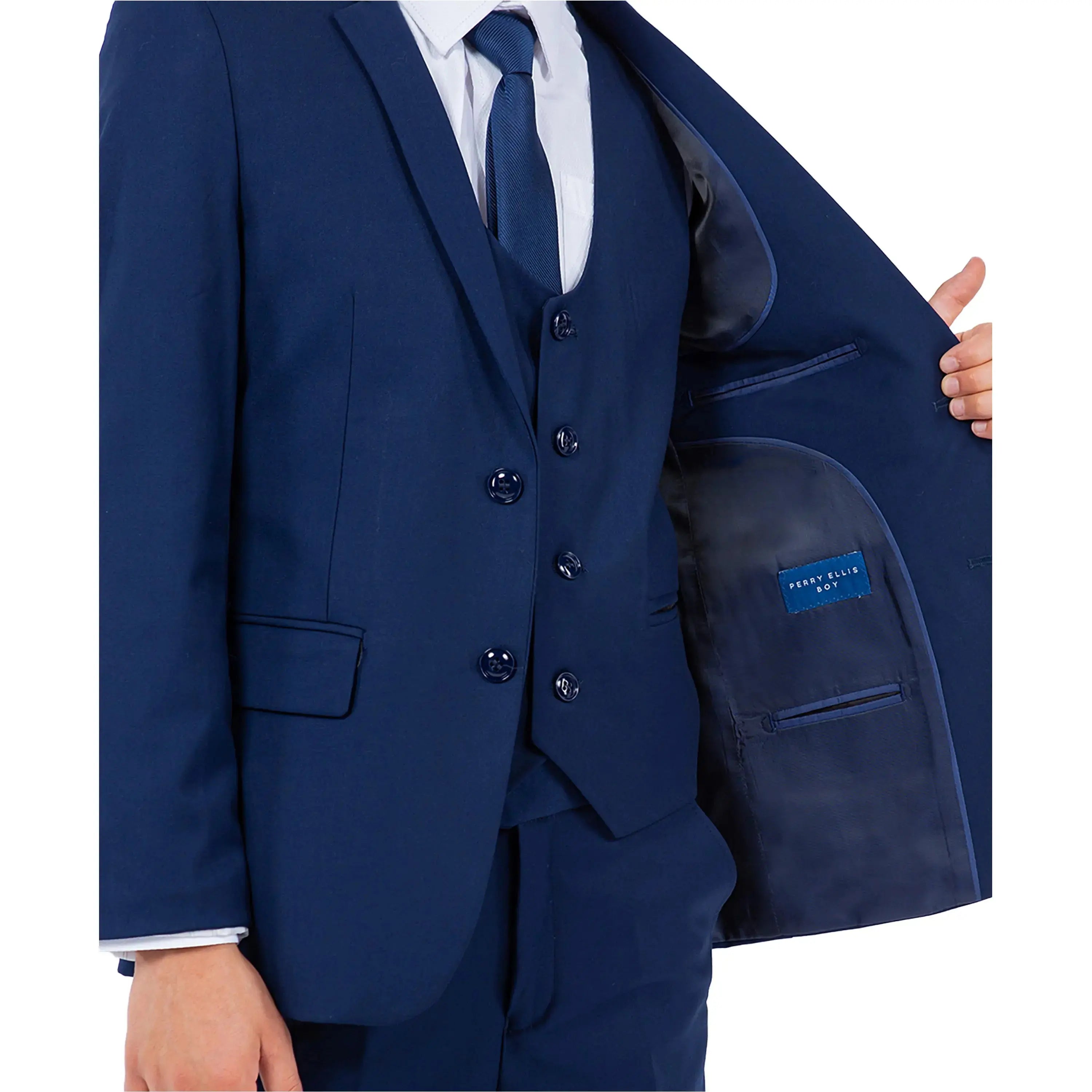 Perry Ellis Boy's 5pc Solid Suit Perry Ellis