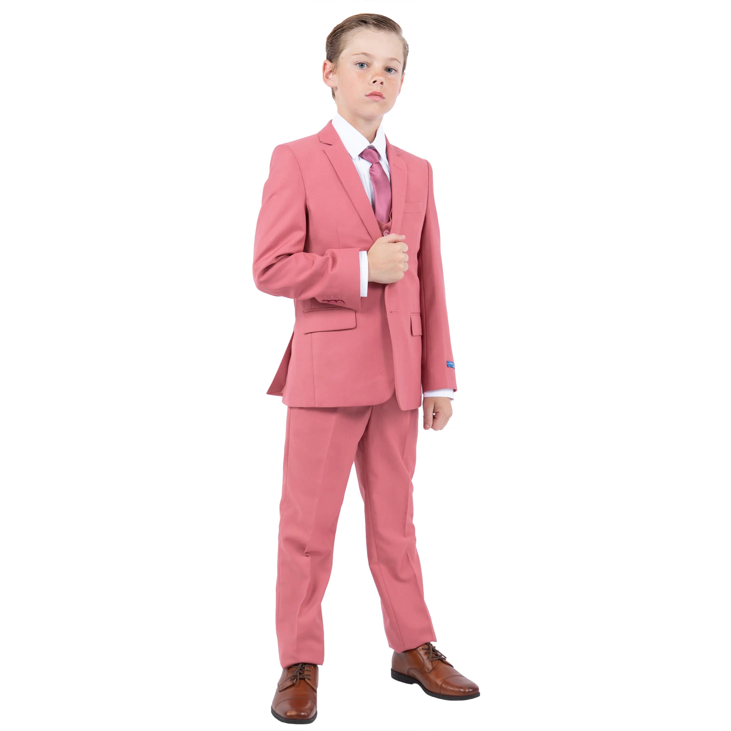 Perry Ellis Boy's 5pc Solid Suit Perry Ellis