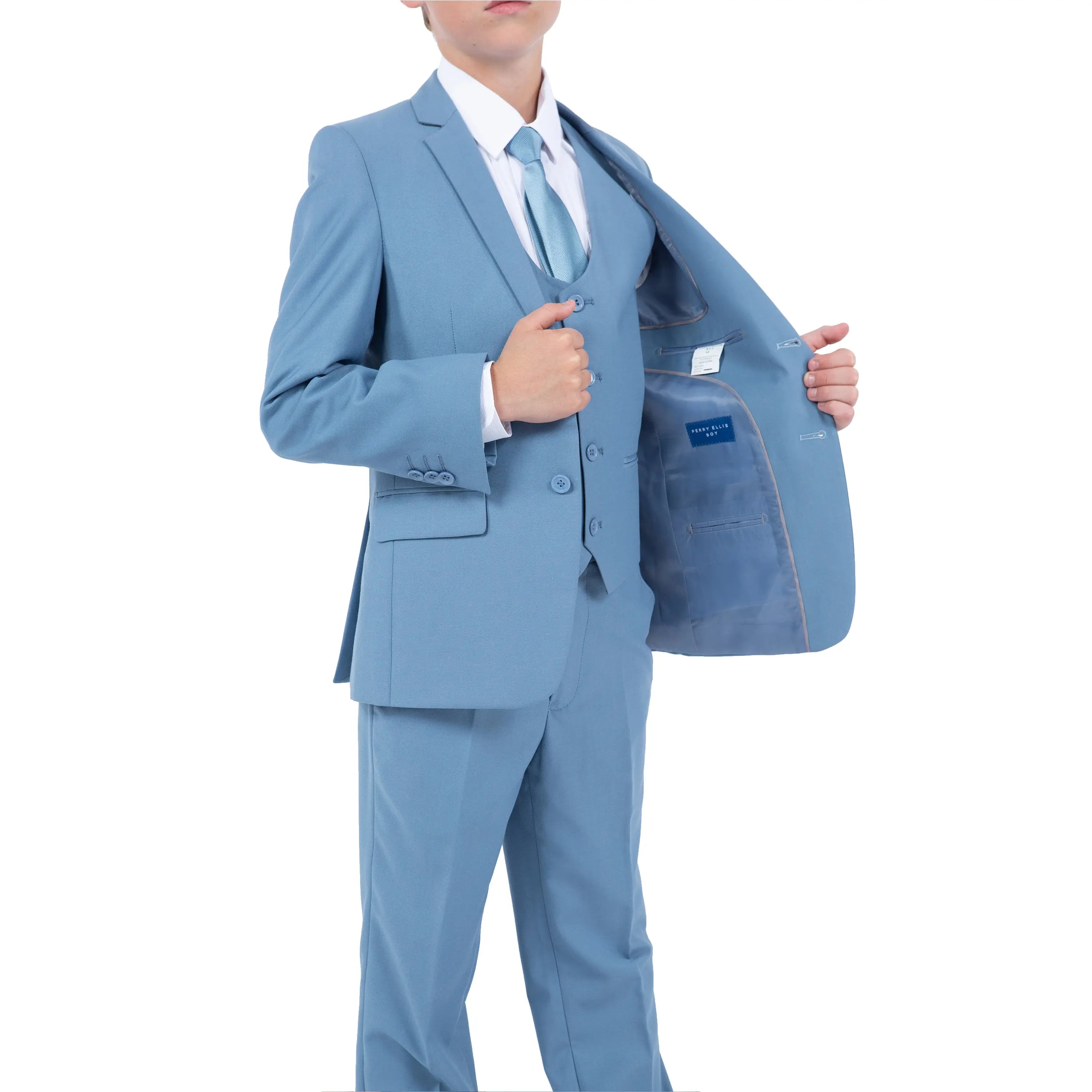 Perry Ellis Boy's 5pc Solid Suit Perry Ellis