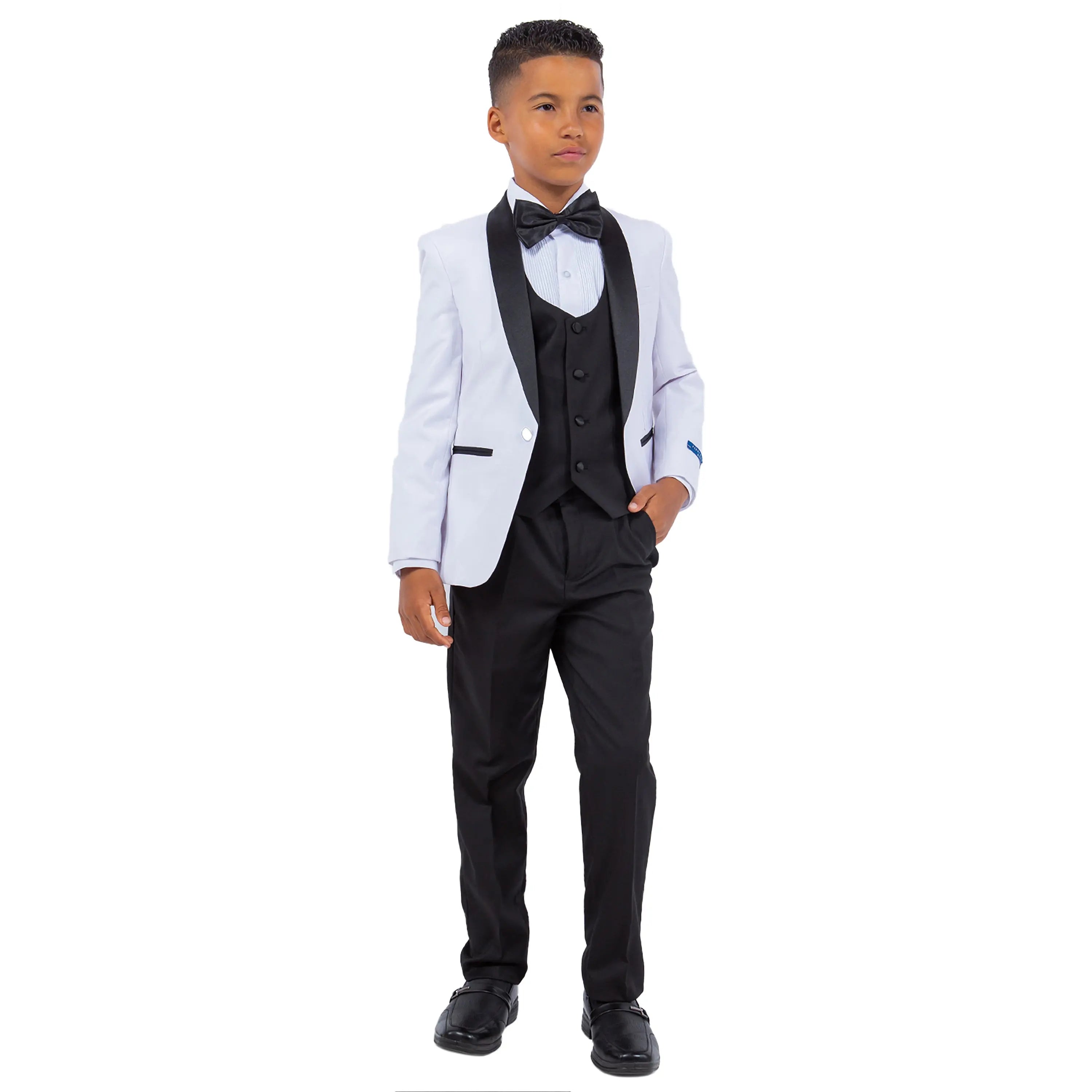 Perry Ellis Boy's 5-Piece Solid Tuxedo Suit Perry Ellis