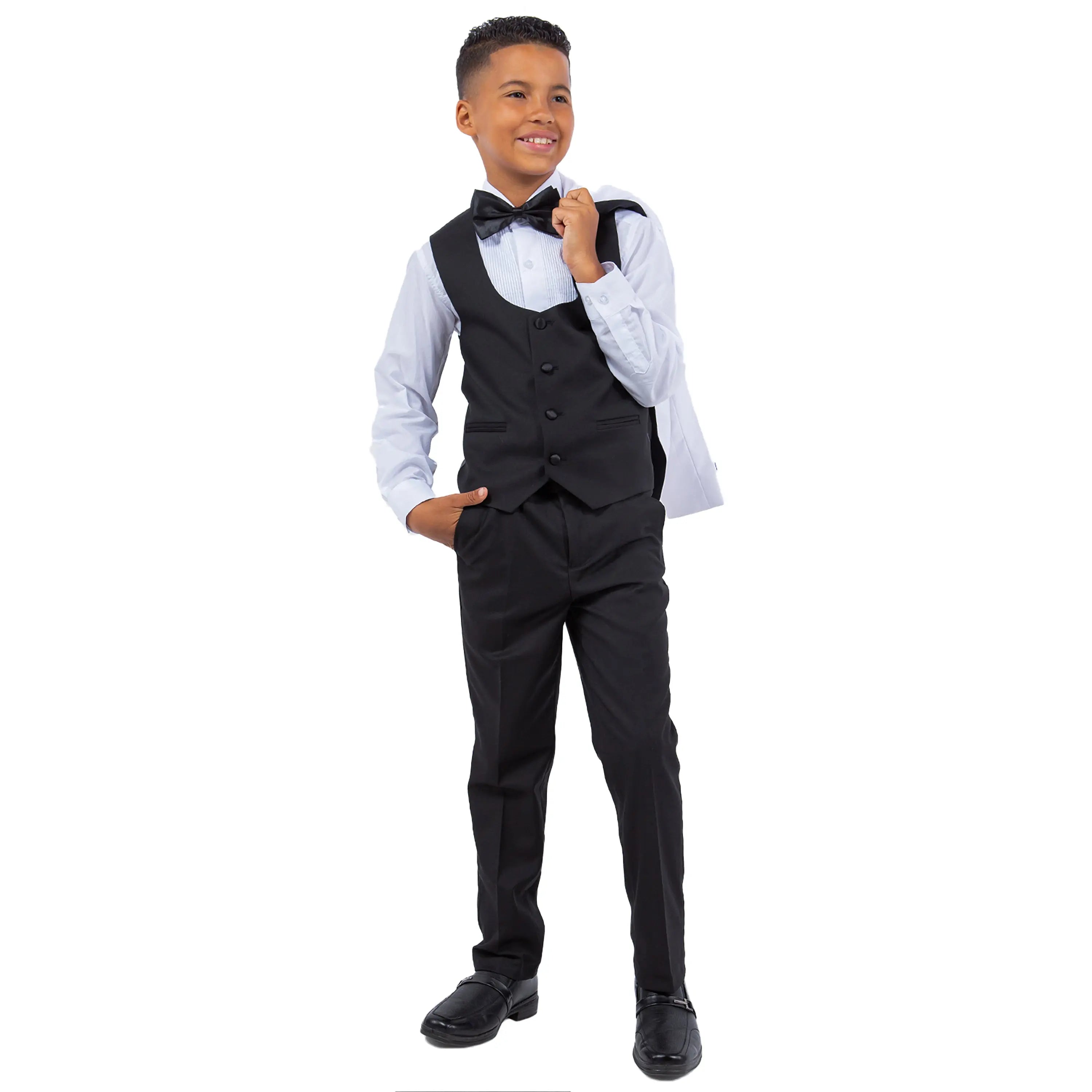 Perry Ellis Boy's 5-Piece Solid Tuxedo Suit Perry Ellis