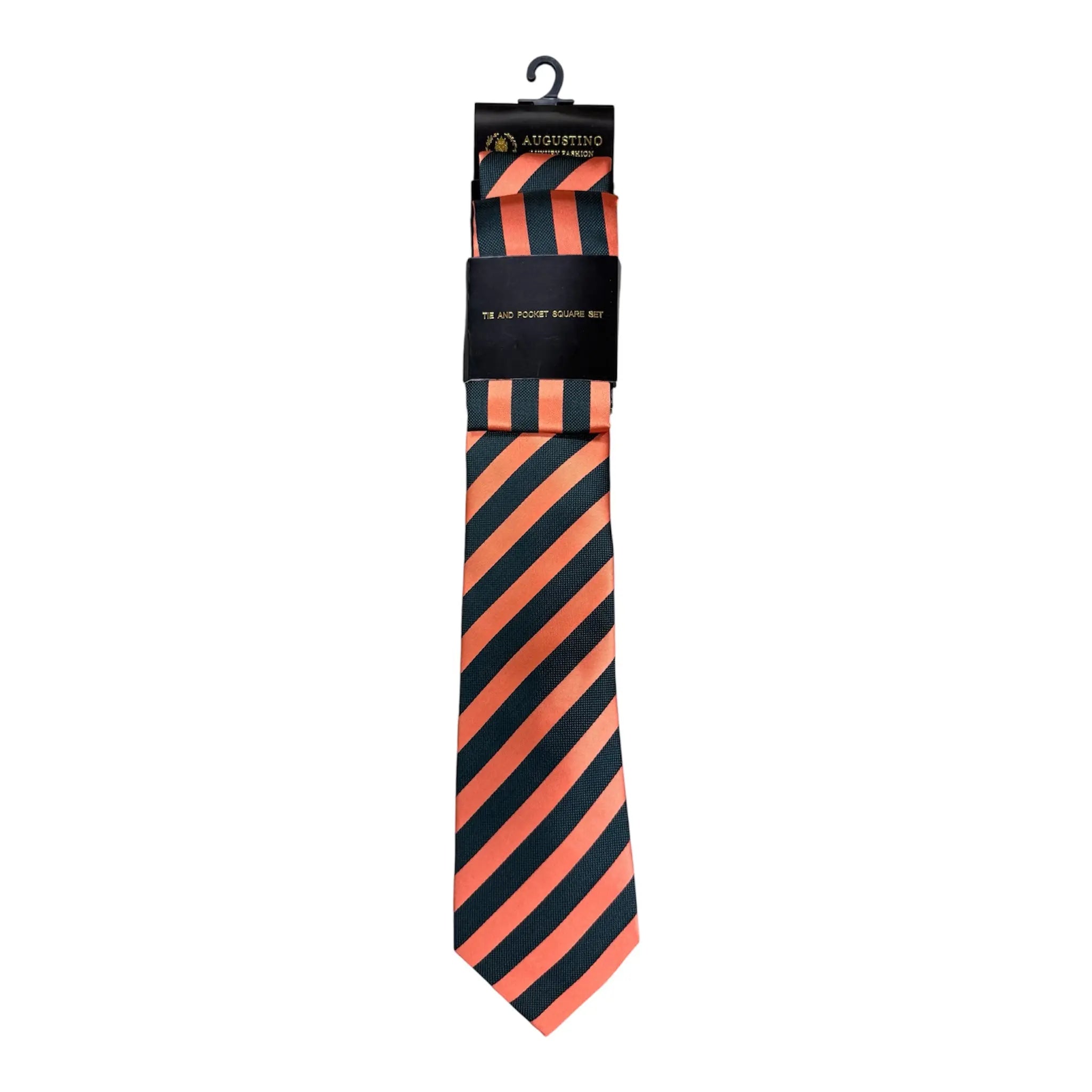 Striped Augustino Tie and Pocket Square Set Augustino