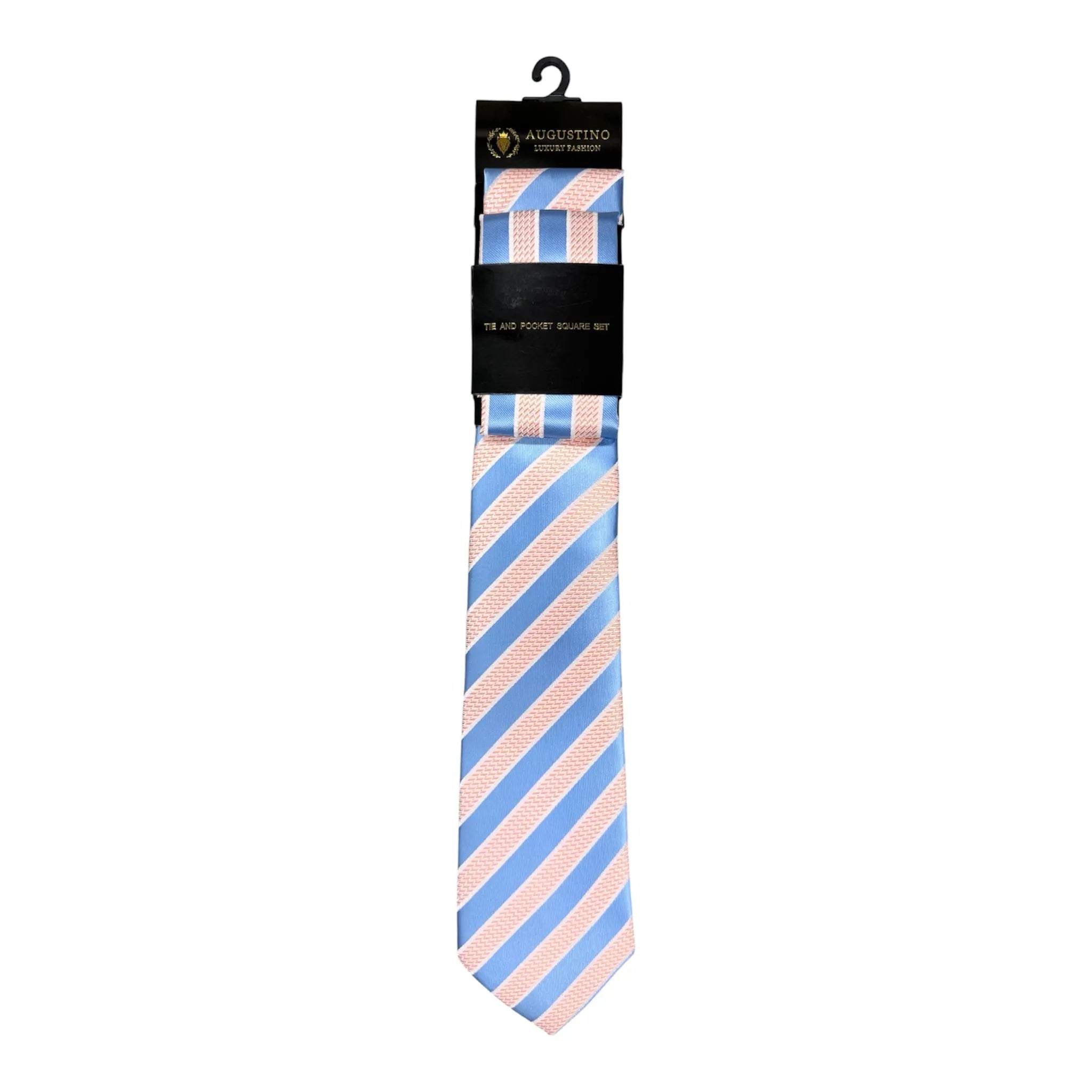 Striped Augustino Tie and Pocket Square Set Augustino