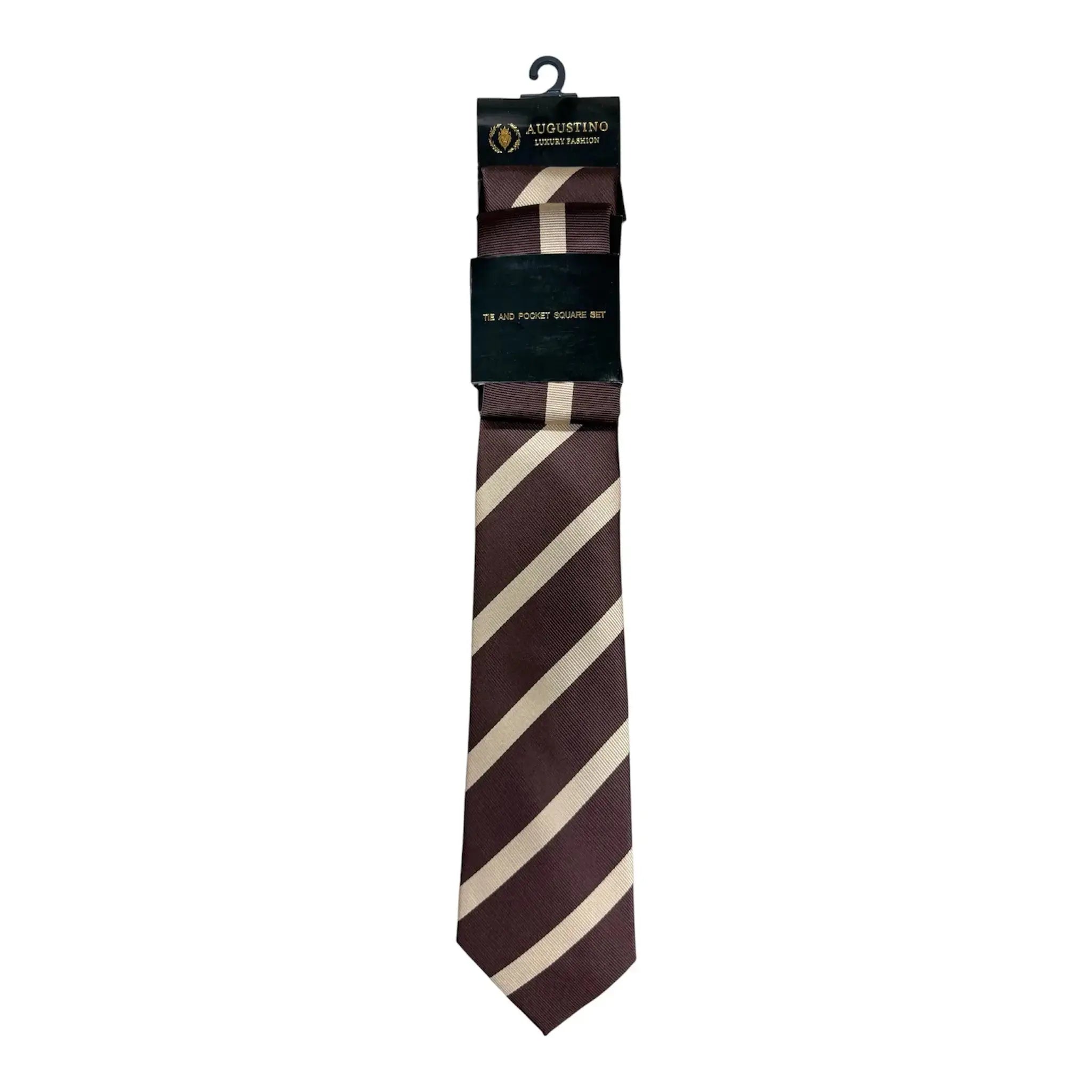 Striped Augustino Tie and Pocket Square Set Augustino