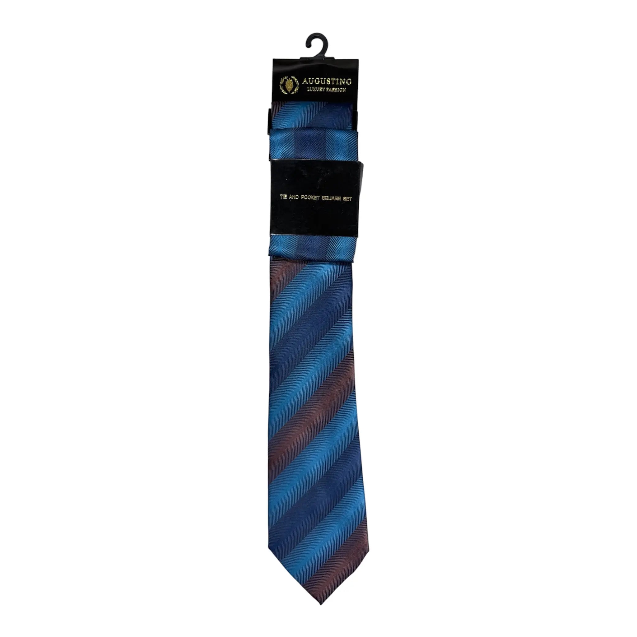 Striped Augustino Tie and Pocket Square Set Augustino
