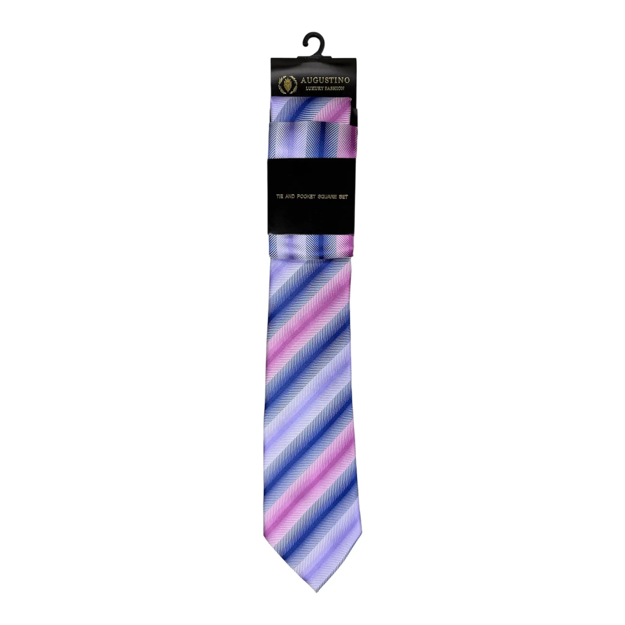 Striped Augustino Tie and Pocket Square Set Augustino