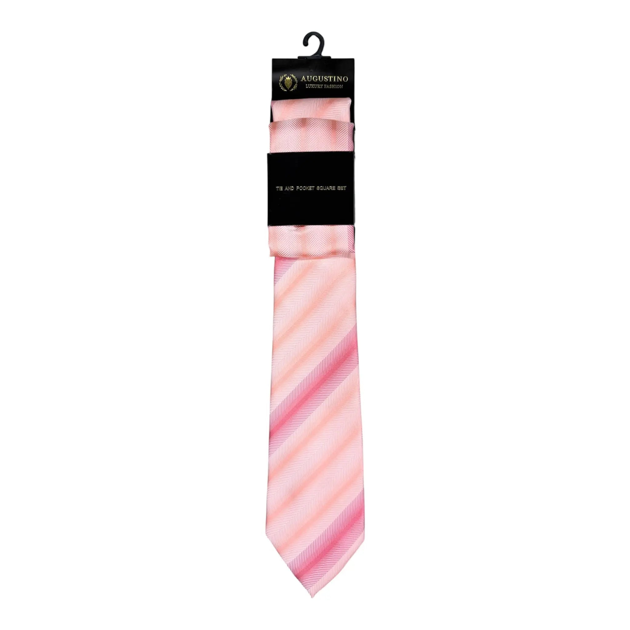Striped Augustino Tie and Pocket Square Set Augustino