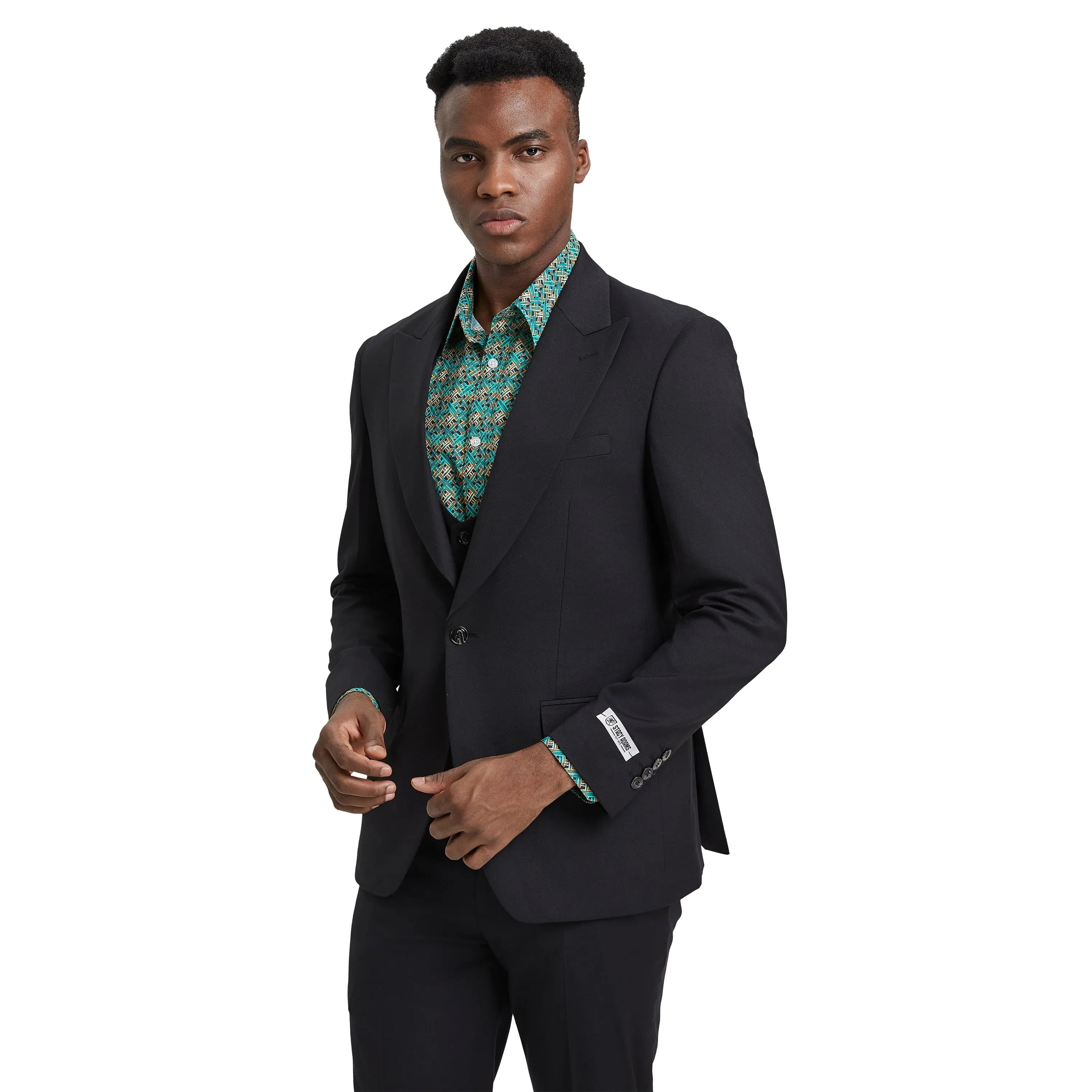 Men's Stacy Adams Hybrid-Fit 3pc Suit Set, Jacket Vest and Pants Stacy Adams