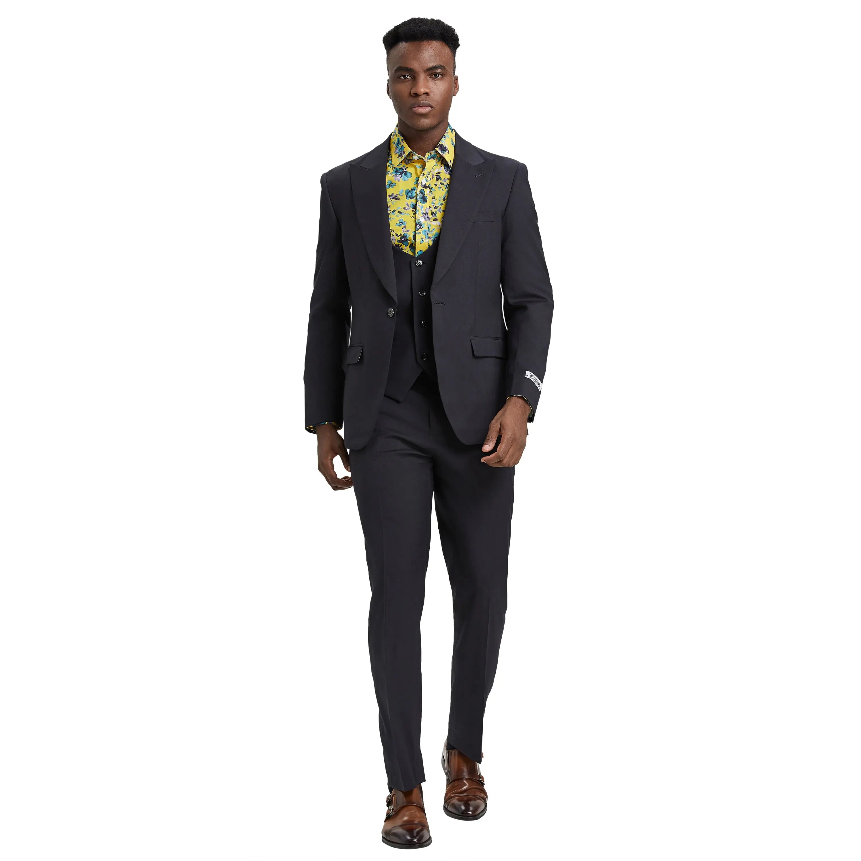 Men's Stacy Adams Hybrid-Fit 3pc Suit Set, Jacket Vest and Pants Stacy Adams