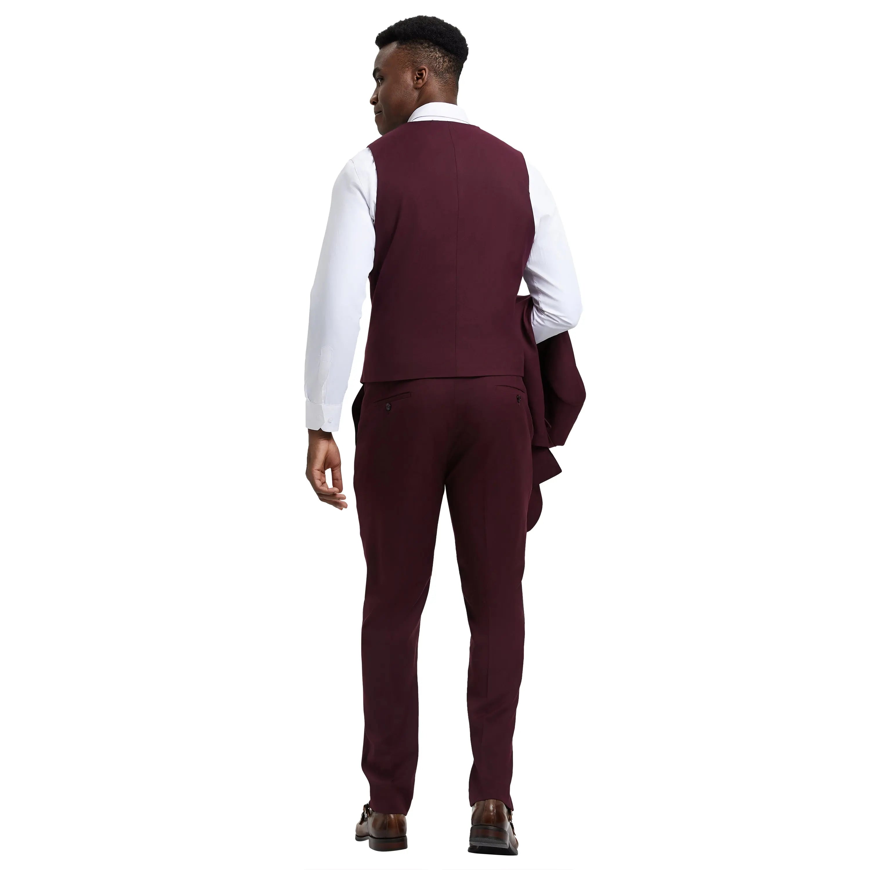 Men's Stacy Adams Hybrid-Fit 3pc Suit Set, Jacket Vest and Pants Stacy Adams