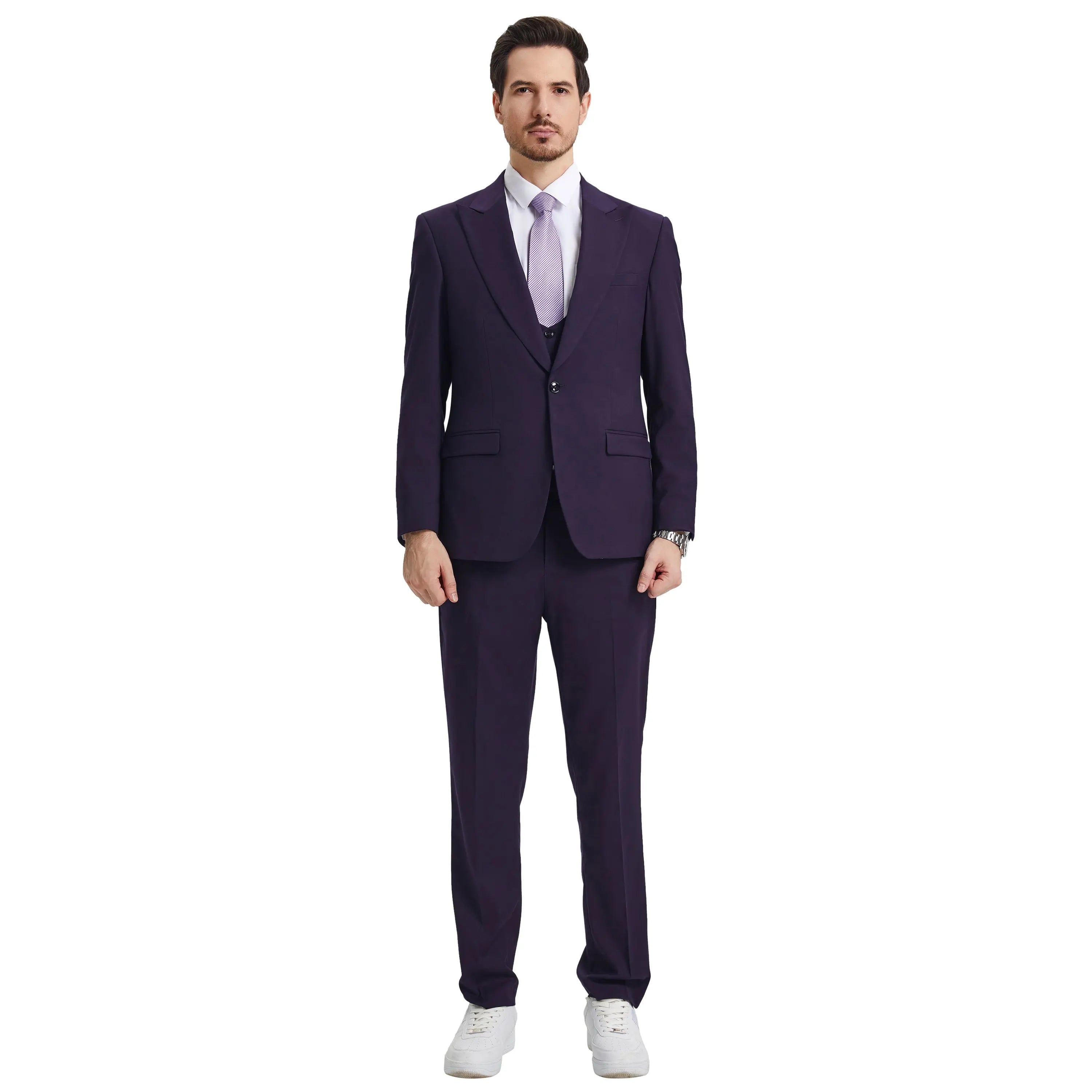 Men's Stacy Adams Hybrid-Fit 3pc Suit Set, Jacket Vest and Pants Stacy Adams