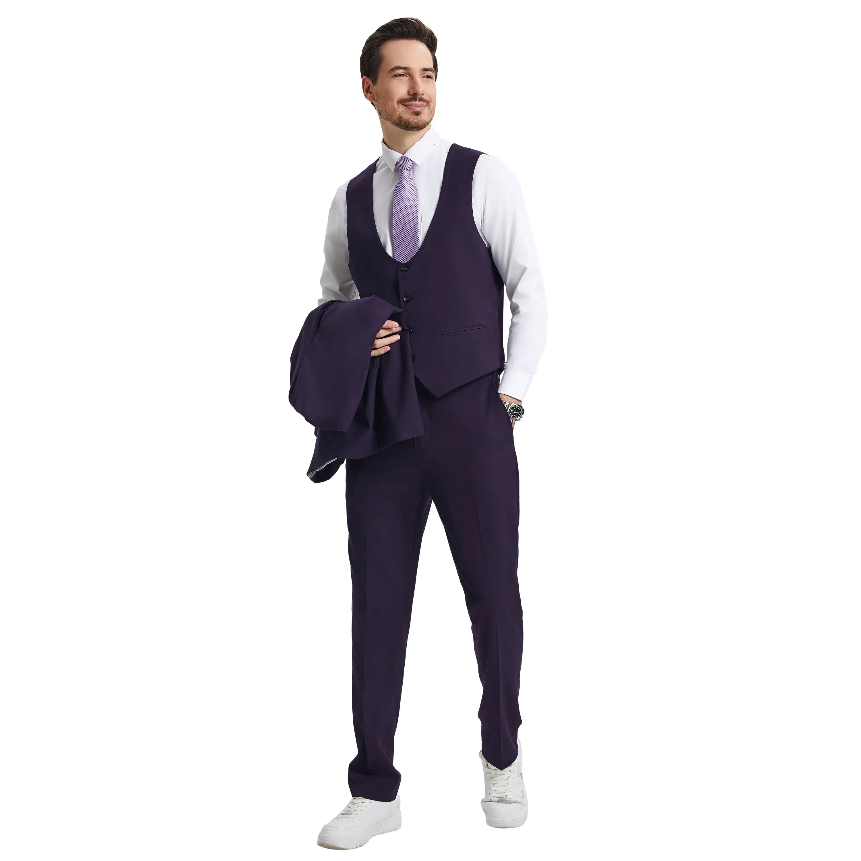 Men's Stacy Adams Hybrid-Fit 3pc Suit Set, Jacket Vest and Pants Stacy Adams