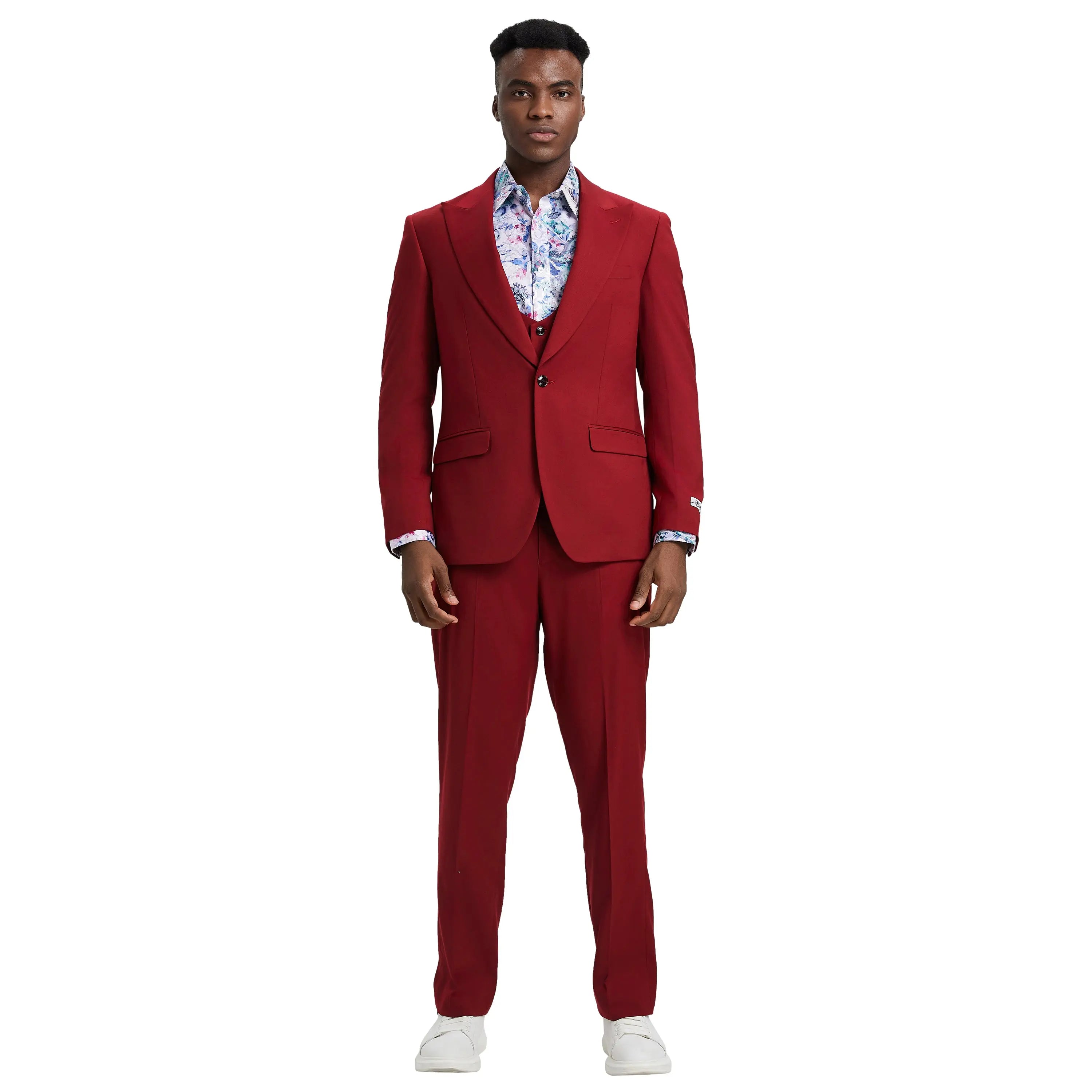 Men's Stacy Adams Hybrid-Fit 3pc Suit Set, Jacket Vest and Pants Stacy Adams