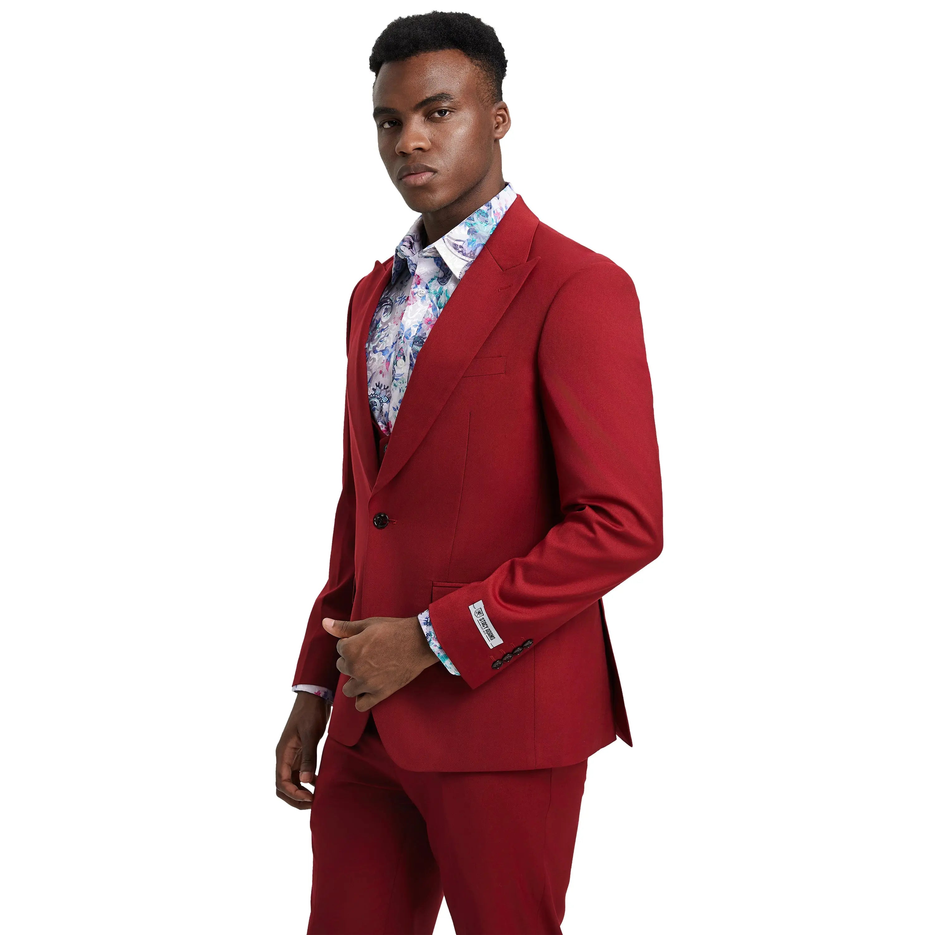 Men's Stacy Adams Hybrid-Fit 3pc Suit Set, Jacket Vest and Pants Stacy Adams