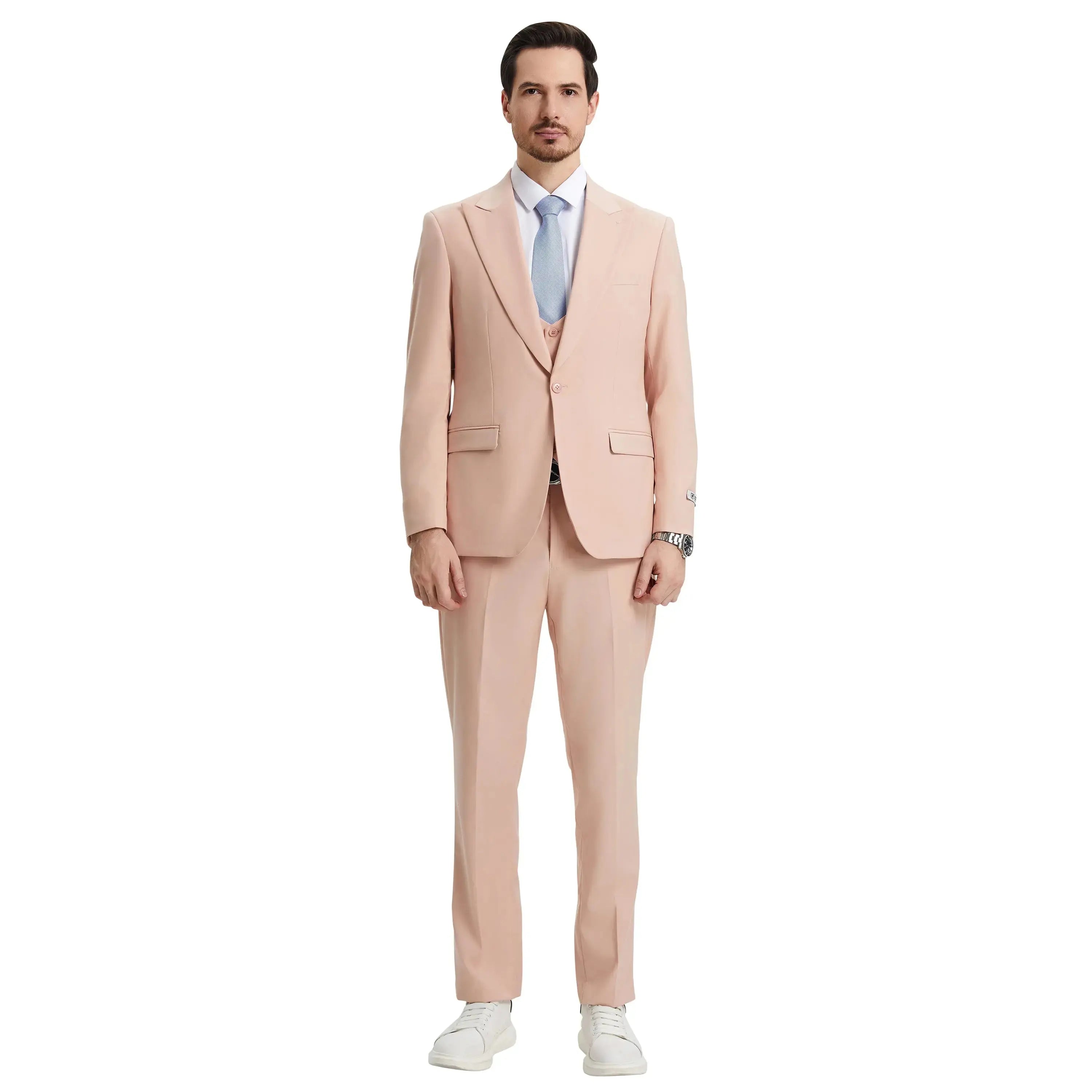 Men's Stacy Adams Hybrid-Fit 3pc Suit Set, Jacket Vest and Pants Stacy Adams
