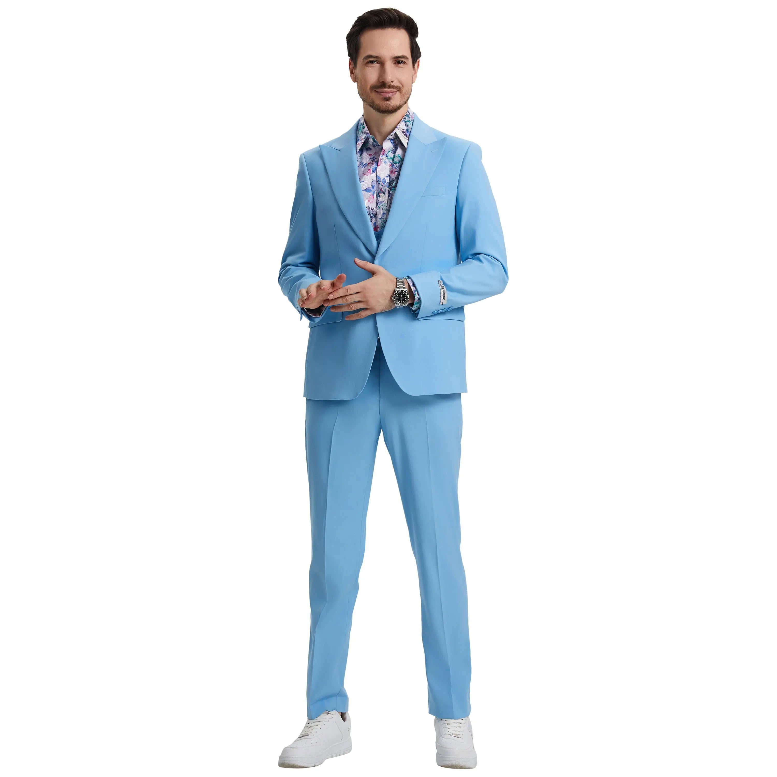 Men's Stacy Adams Hybrid-Fit 3pc Suit Set, Jacket Vest and Pants Stacy Adams