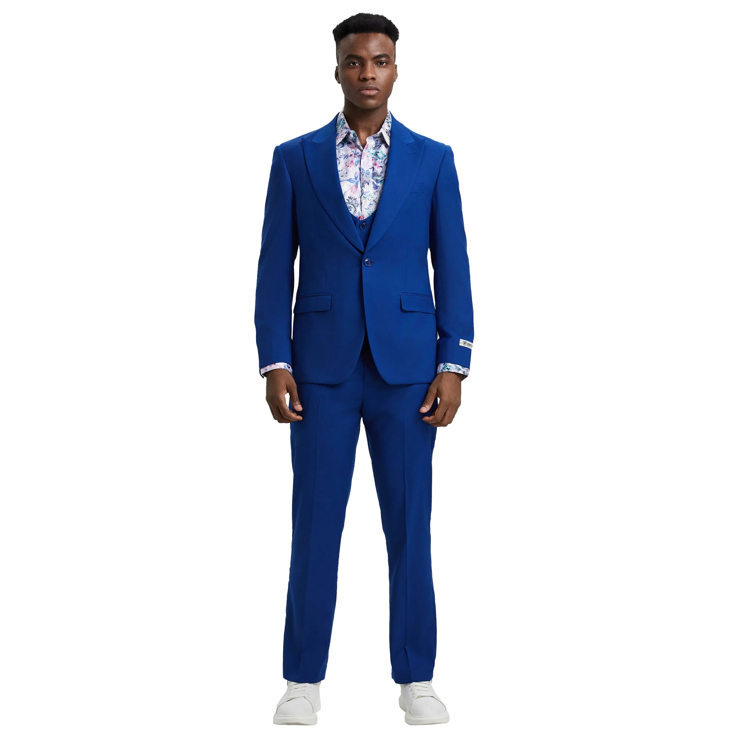 Men's Stacy Adams Hybrid-Fit 3pc Suit Set, Jacket Vest and Pants Stacy Adams