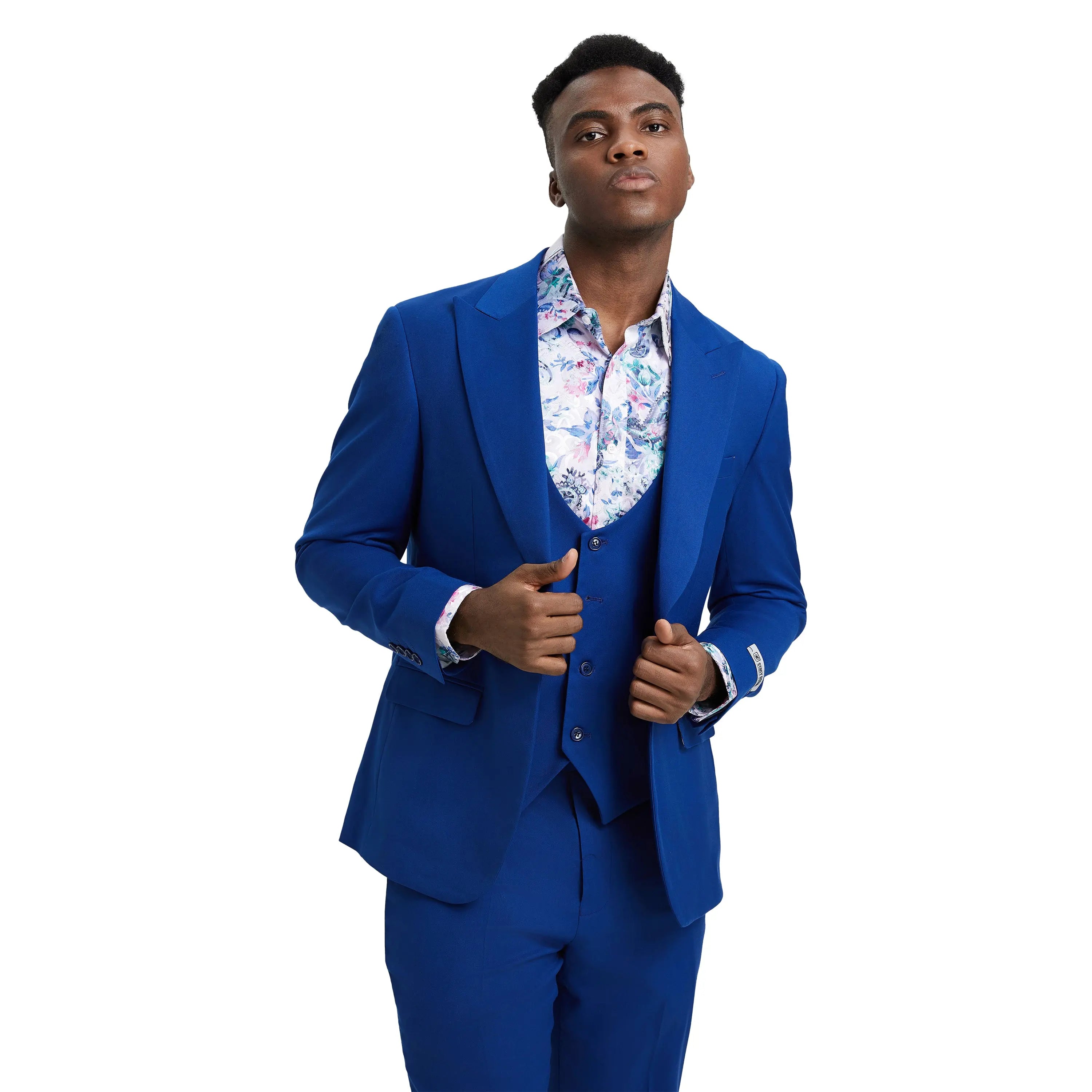 Men's Stacy Adams Hybrid-Fit 3pc Suit Set, Jacket Vest and Pants Stacy Adams