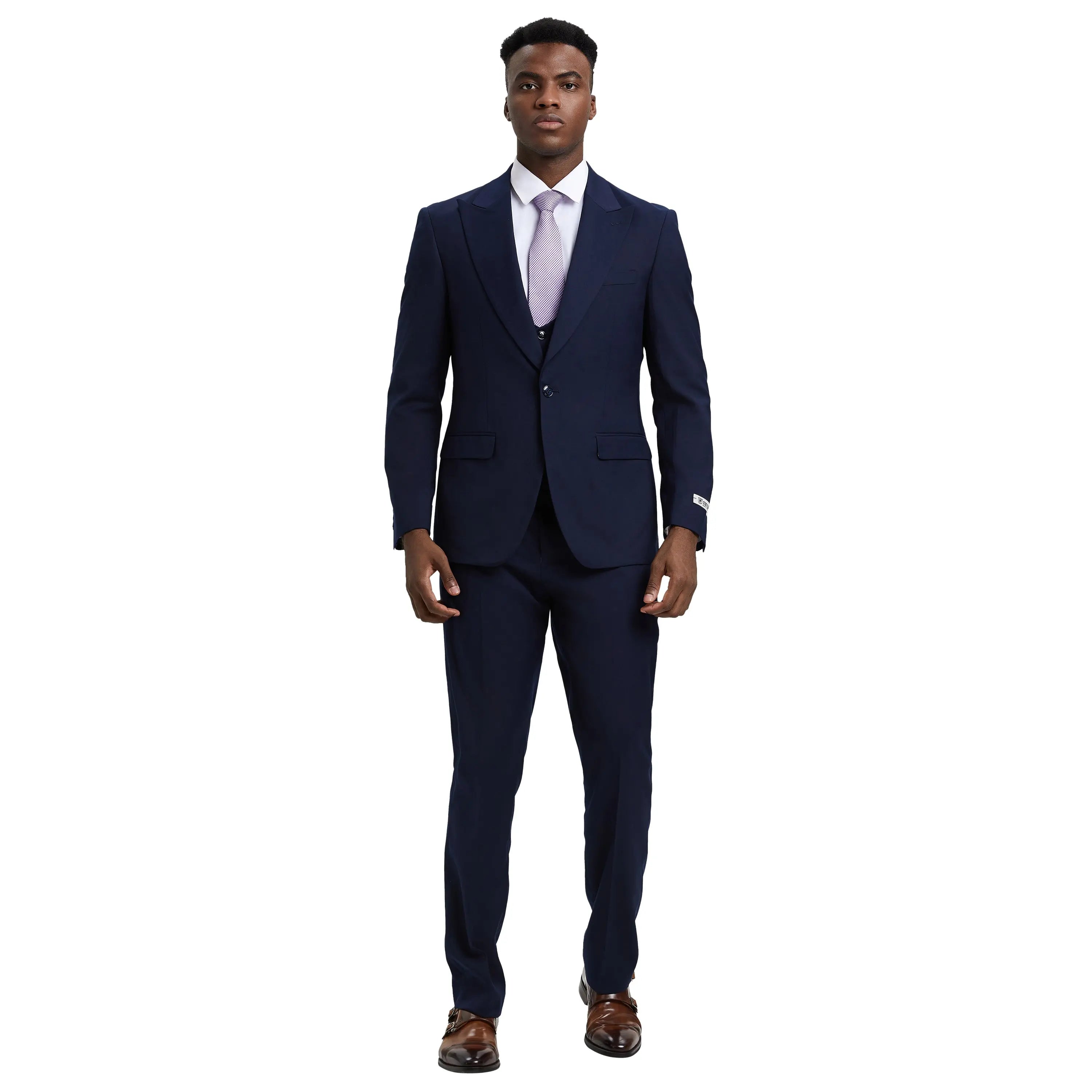 Men's Stacy Adams Hybrid-Fit 3pc Suit Set, Jacket Vest and Pants Stacy Adams
