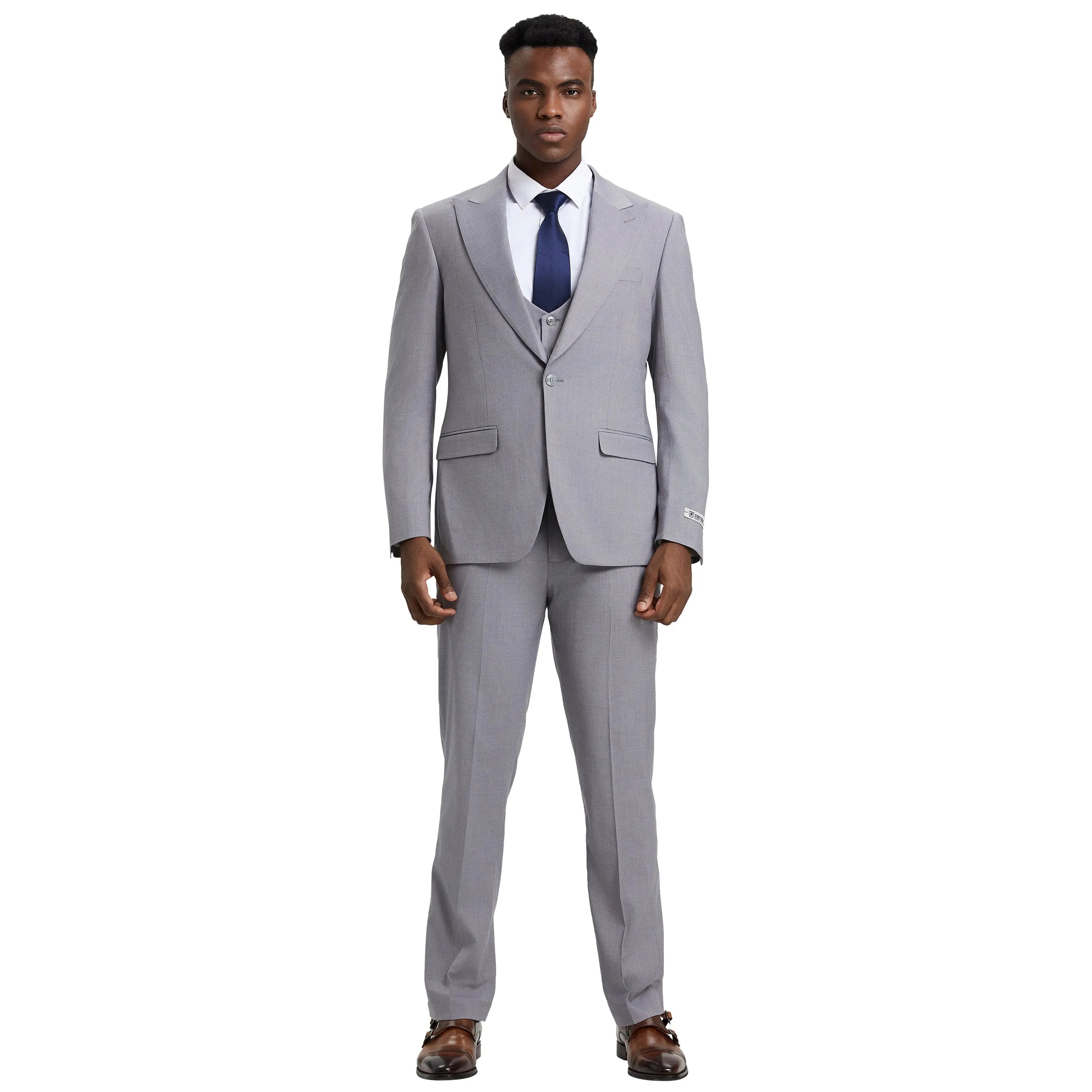 Men's Stacy Adams Hybrid-Fit 3pc Suit Set, Jacket Vest and Pants Stacy Adams