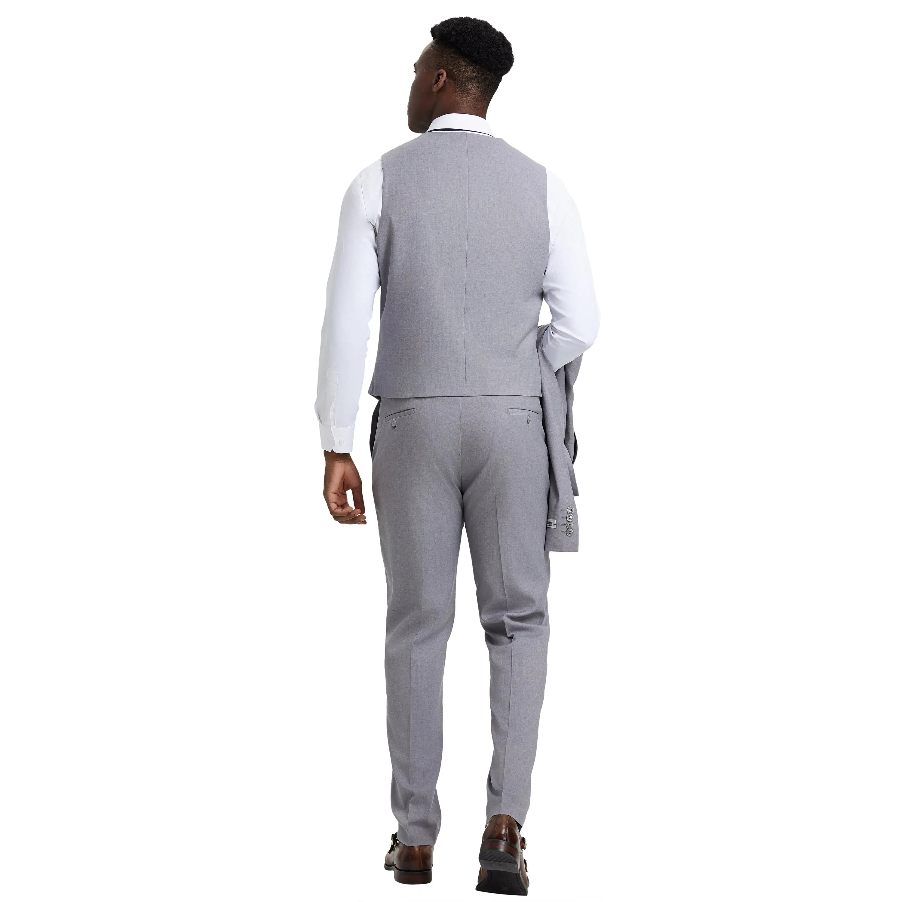 Men's Stacy Adams Hybrid-Fit 3pc Suit Set, Jacket Vest and Pants Stacy Adams