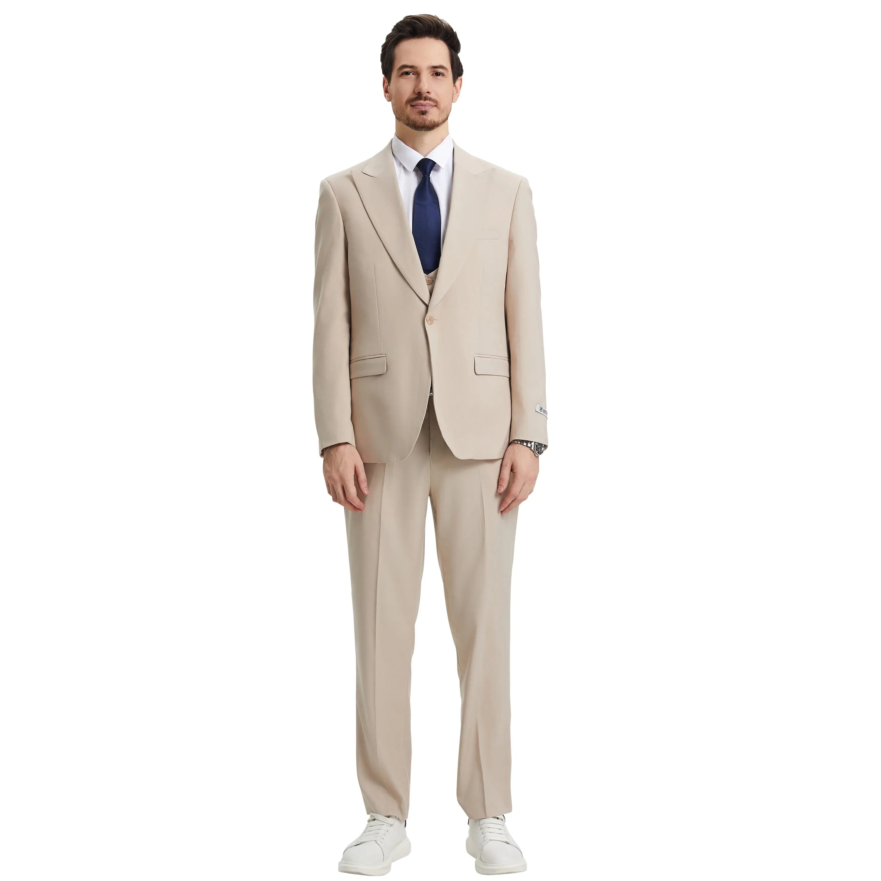 Men's Stacy Adams Hybrid-Fit 3pc Suit Set, Jacket Vest and Pants Stacy Adams