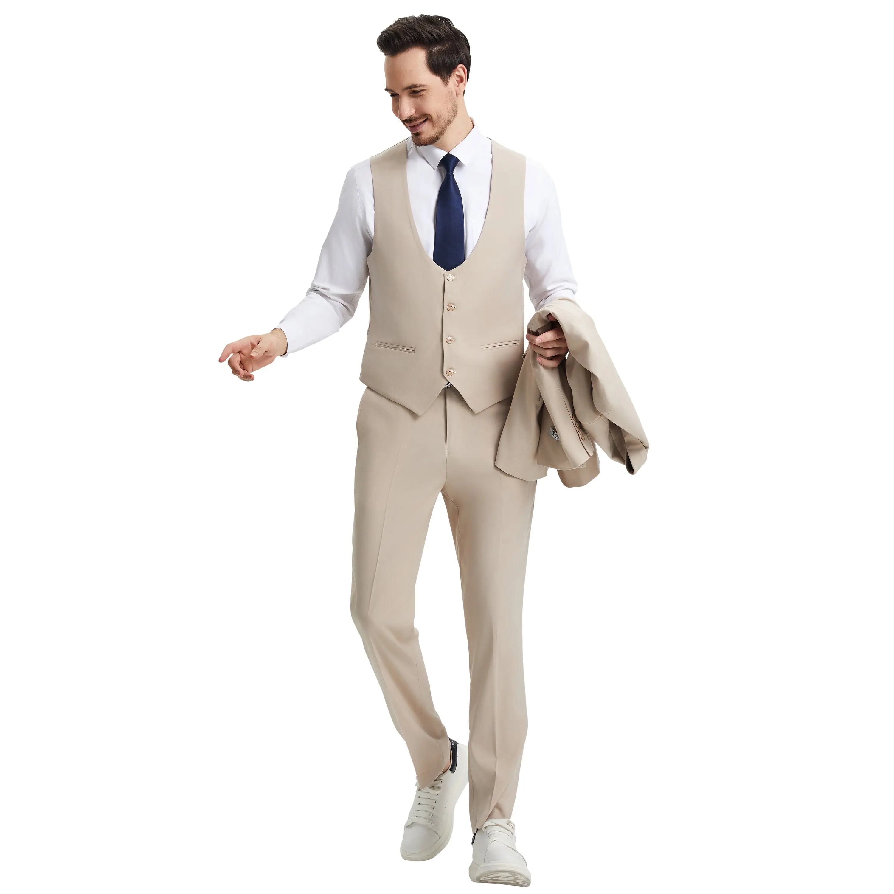 Men's Stacy Adams Hybrid-Fit 3pc Suit Set, Jacket Vest and Pants Stacy Adams