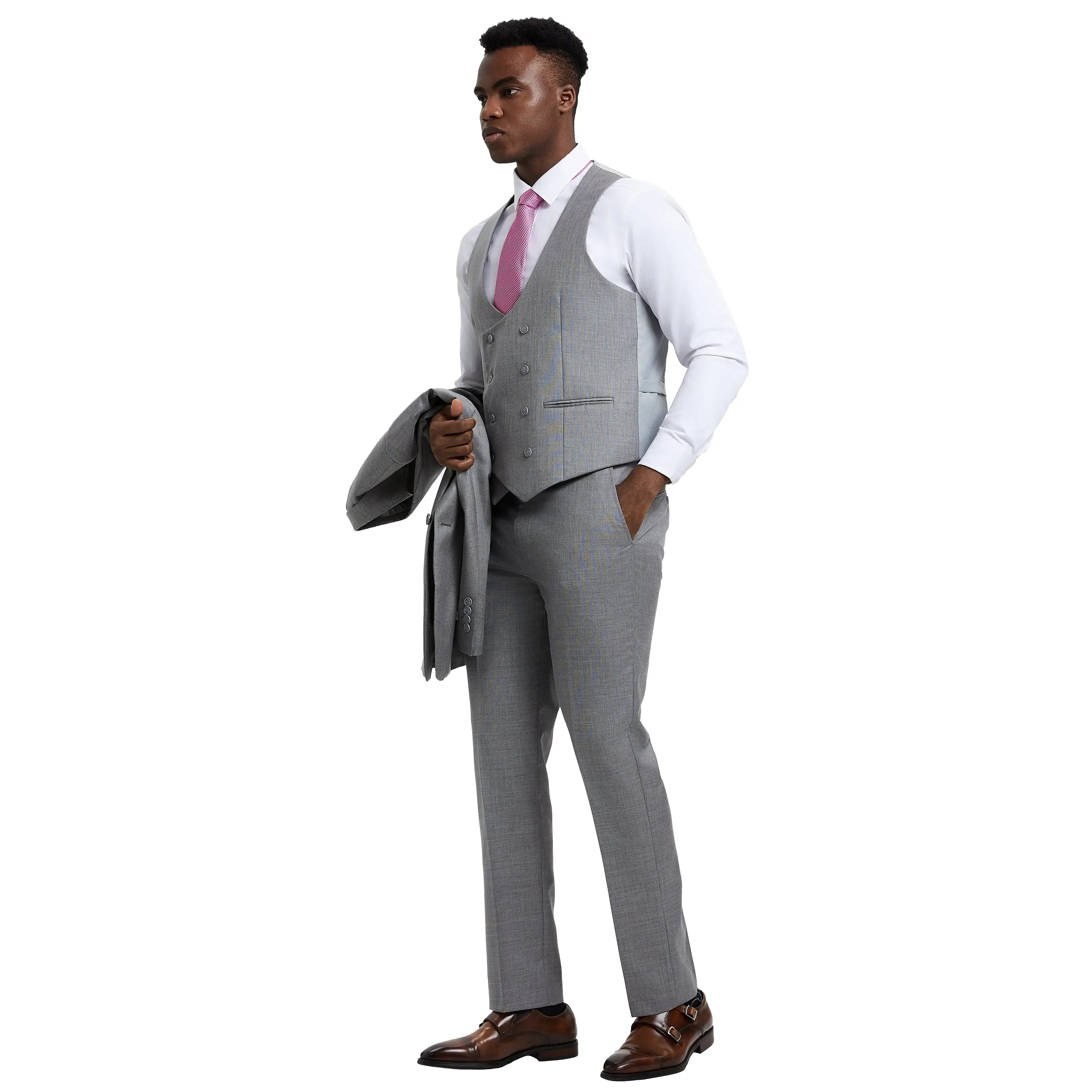 Men's Stacy Adams Sharkskin 3-Piece Suit Stacy Adams