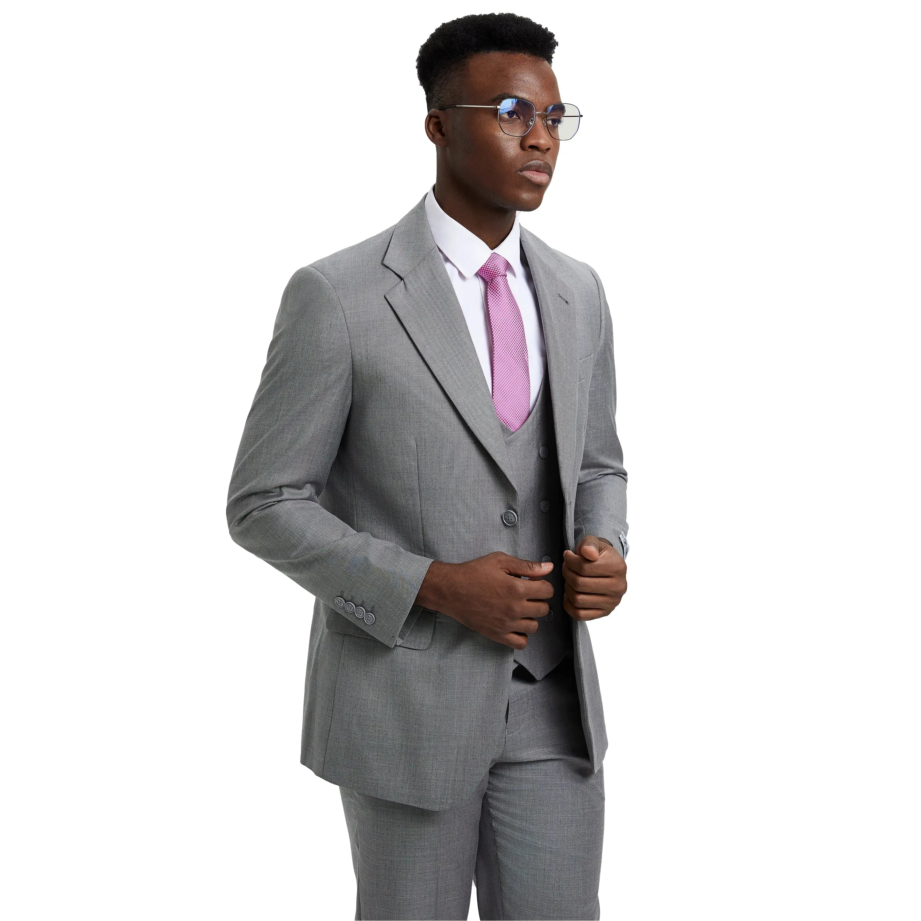 Men's Stacy Adams Sharkskin 3-Piece Suit Stacy Adams