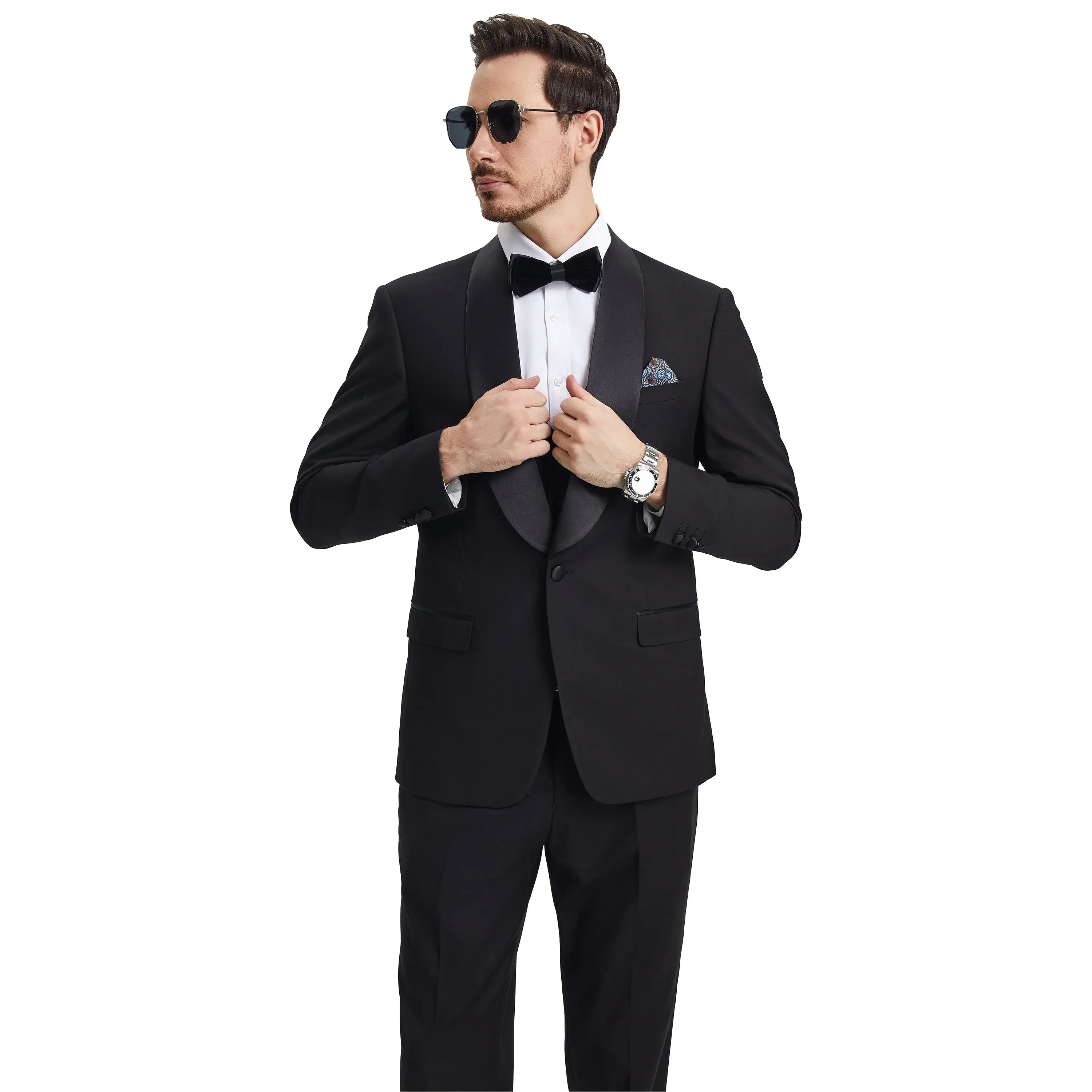 Men's Stacy Adams Hybrid-Fit 3-Piece Tuxedo Set | Shawl Collar Jacket, Vest & Pants Stacy Adams