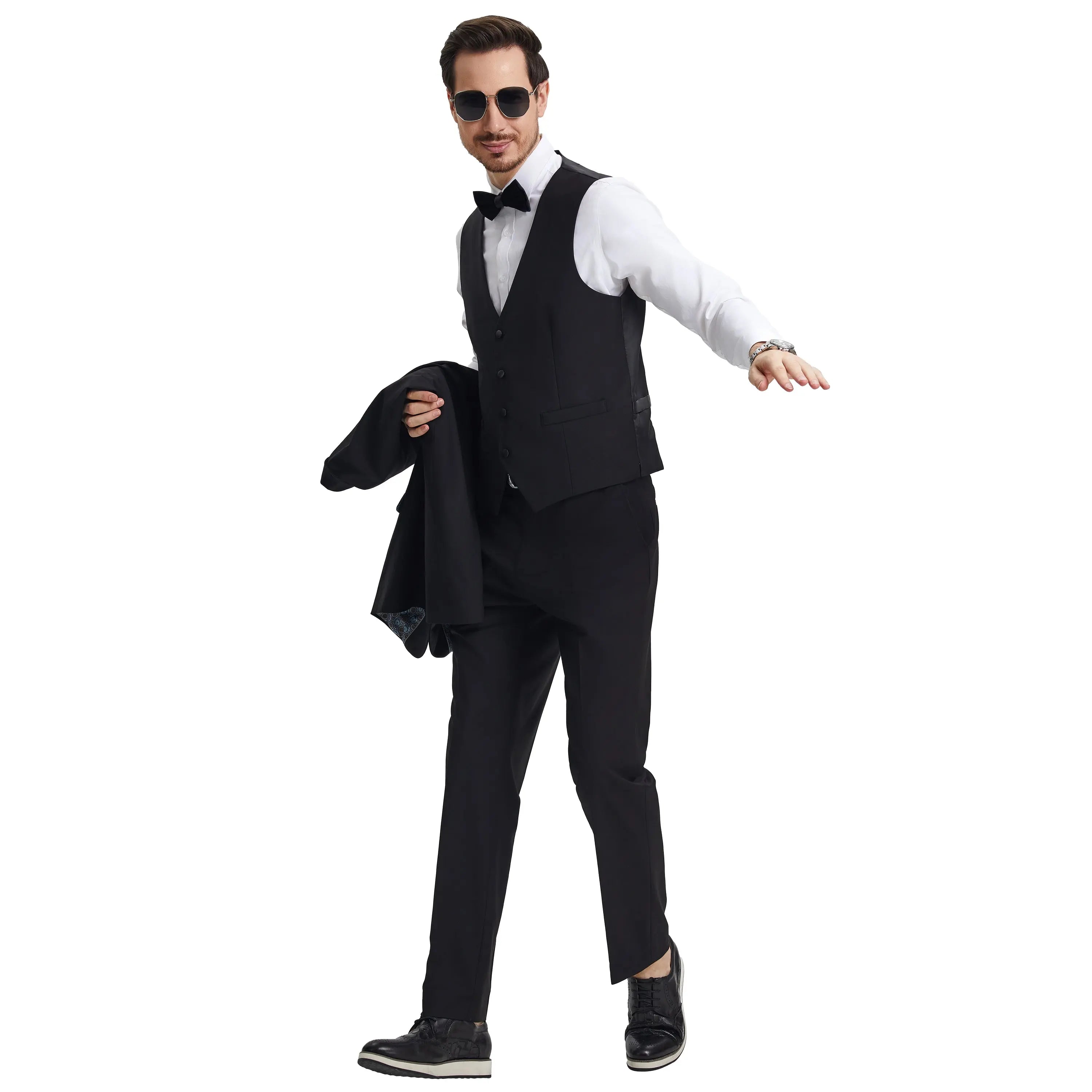 Men's Stacy Adams Hybrid-Fit 3-Piece Tuxedo Set | Shawl Collar Jacket, Vest & Pants Stacy Adams