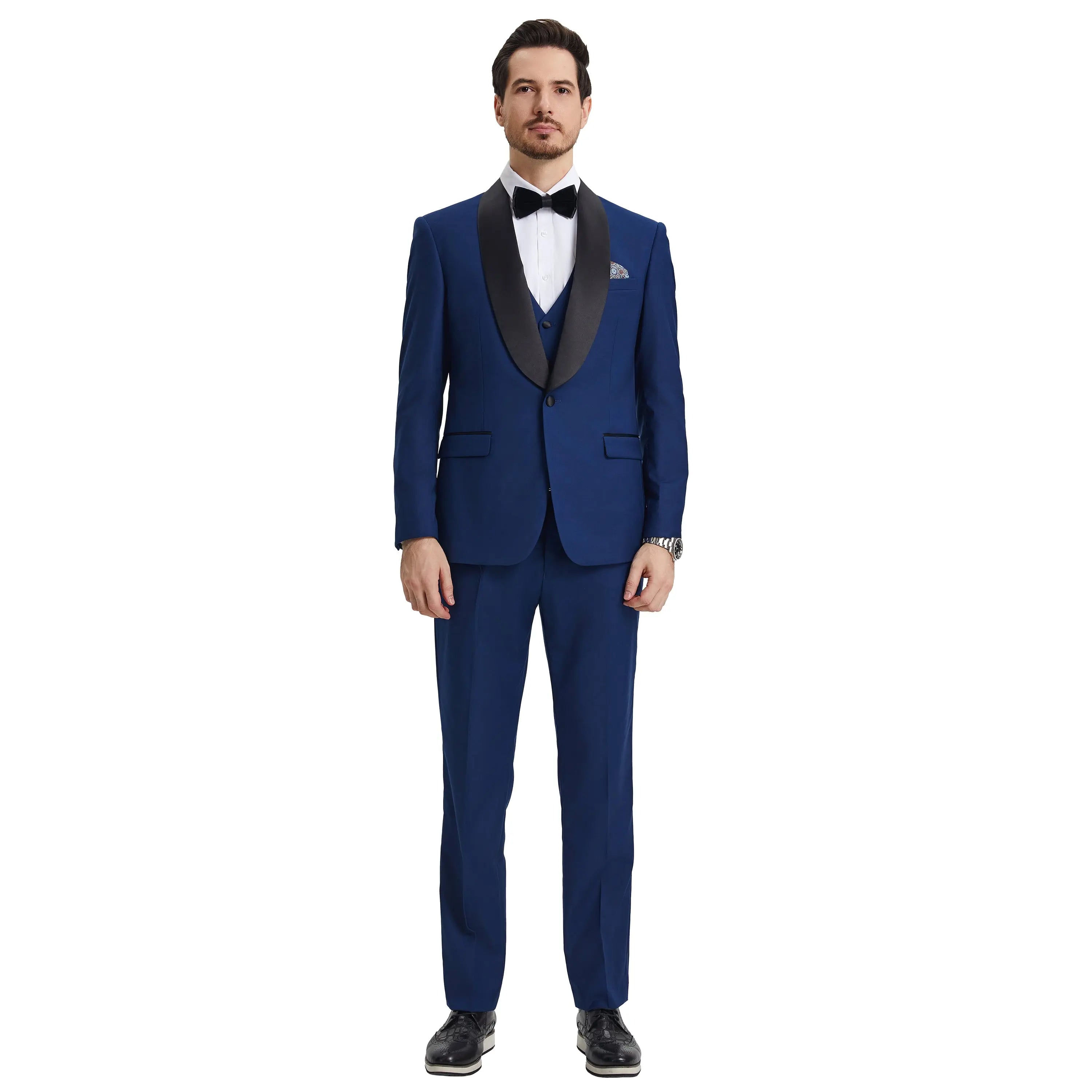 Men's Stacy Adams Hybrid-Fit 3-Piece Tuxedo Set | Shawl Collar Jacket, Vest & Pants Stacy Adams