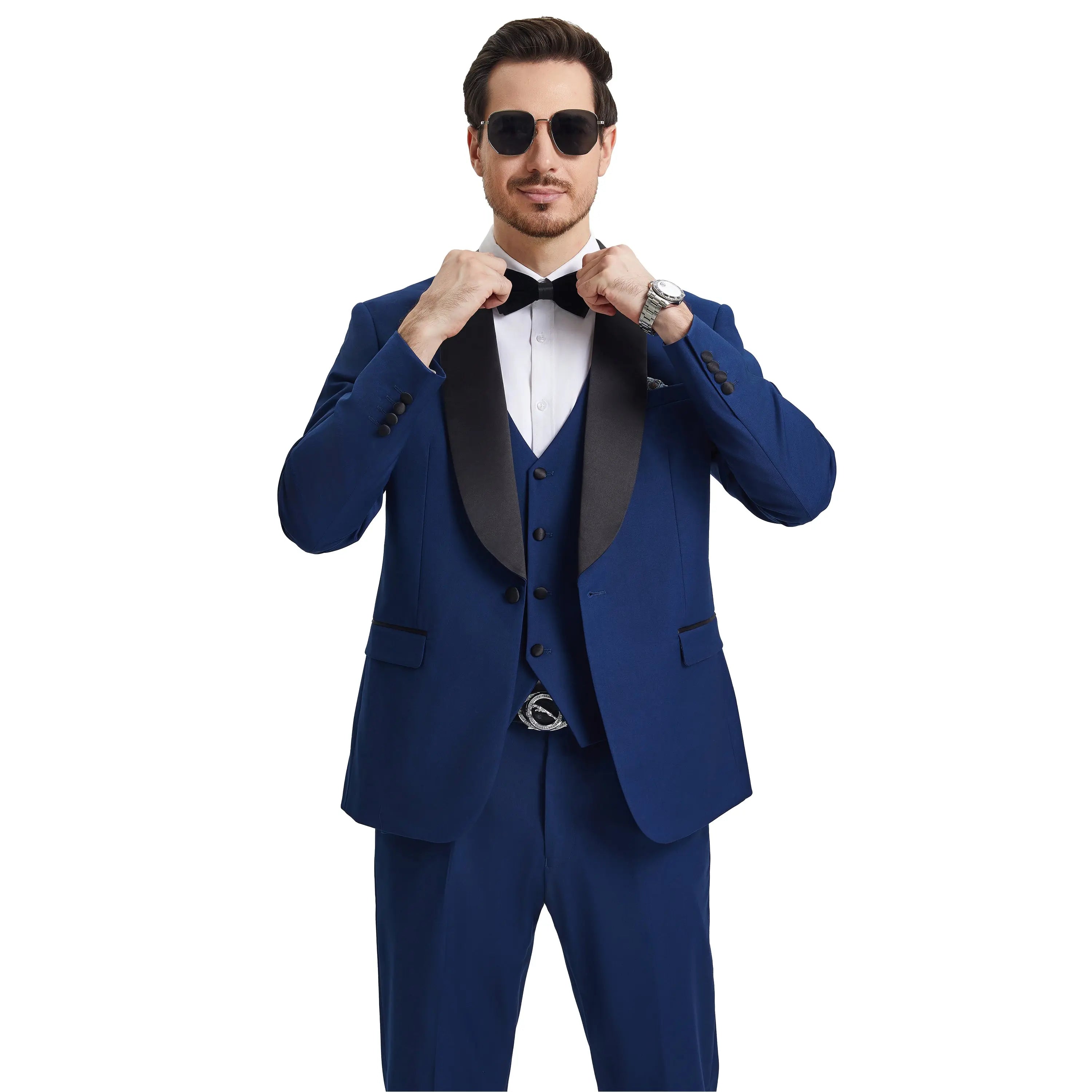Men's Stacy Adams Hybrid-Fit 3-Piece Tuxedo Set | Shawl Collar Jacket, Vest & Pants Stacy Adams