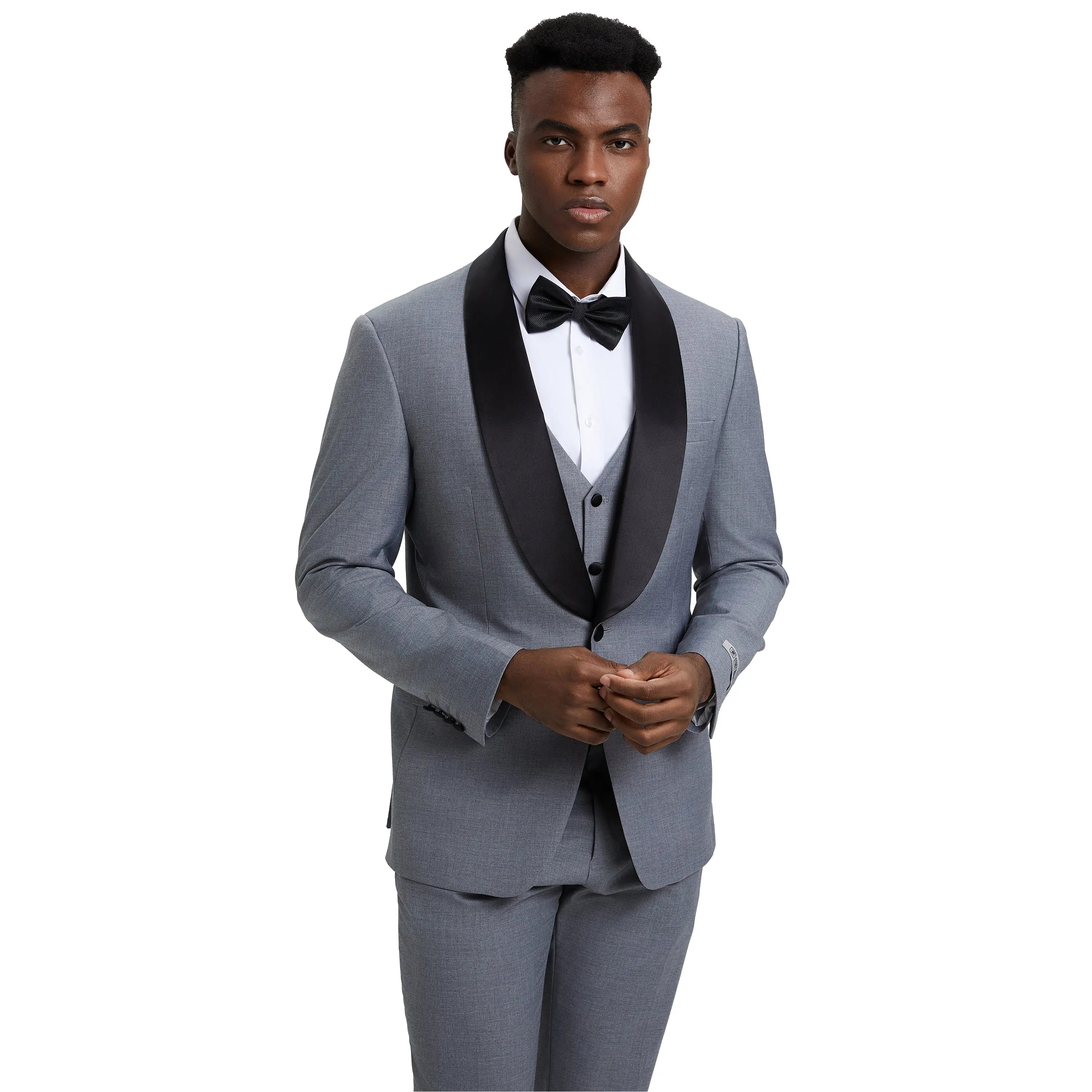 Men's Stacy Adams Hybrid-Fit 3-Piece Tuxedo Set | Shawl Collar Jacket, Vest & Pants Stacy Adams