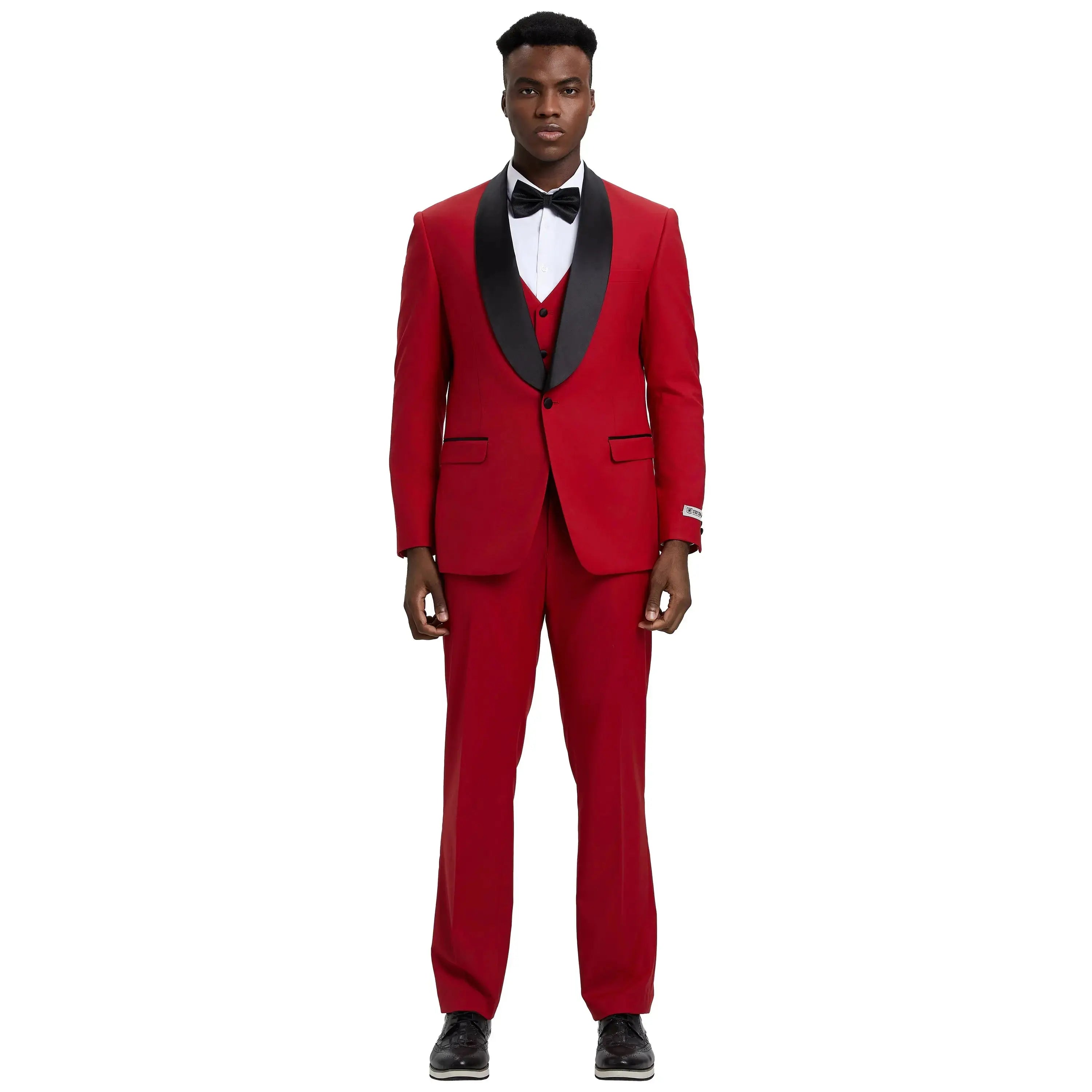 Men's Stacy Adams Hybrid-Fit 3-Piece Tuxedo Set | Shawl Collar Jacket, Vest & Pants Stacy Adams