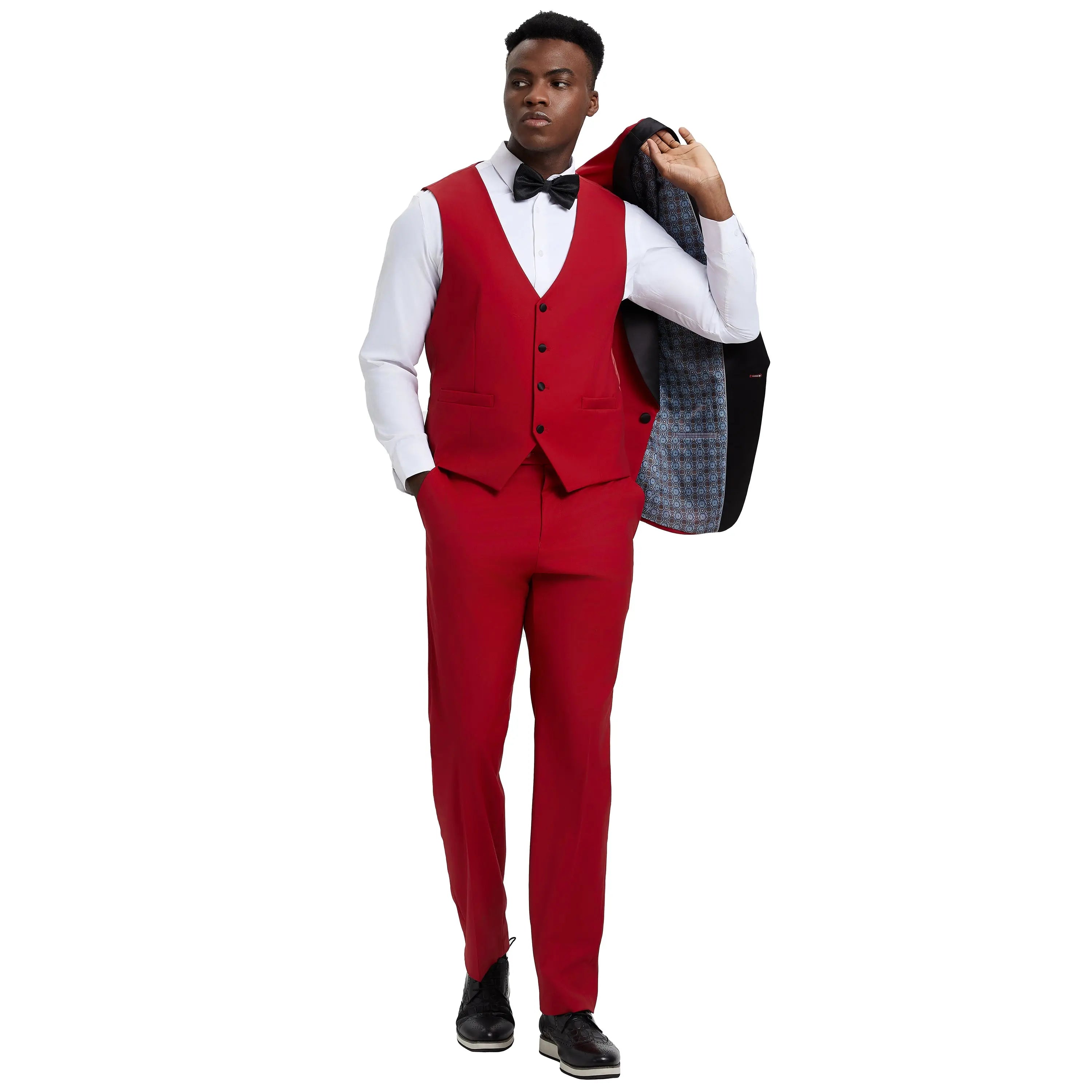 Men's Stacy Adams Hybrid-Fit 3-Piece Tuxedo Set | Shawl Collar Jacket, Vest & Pants Stacy Adams