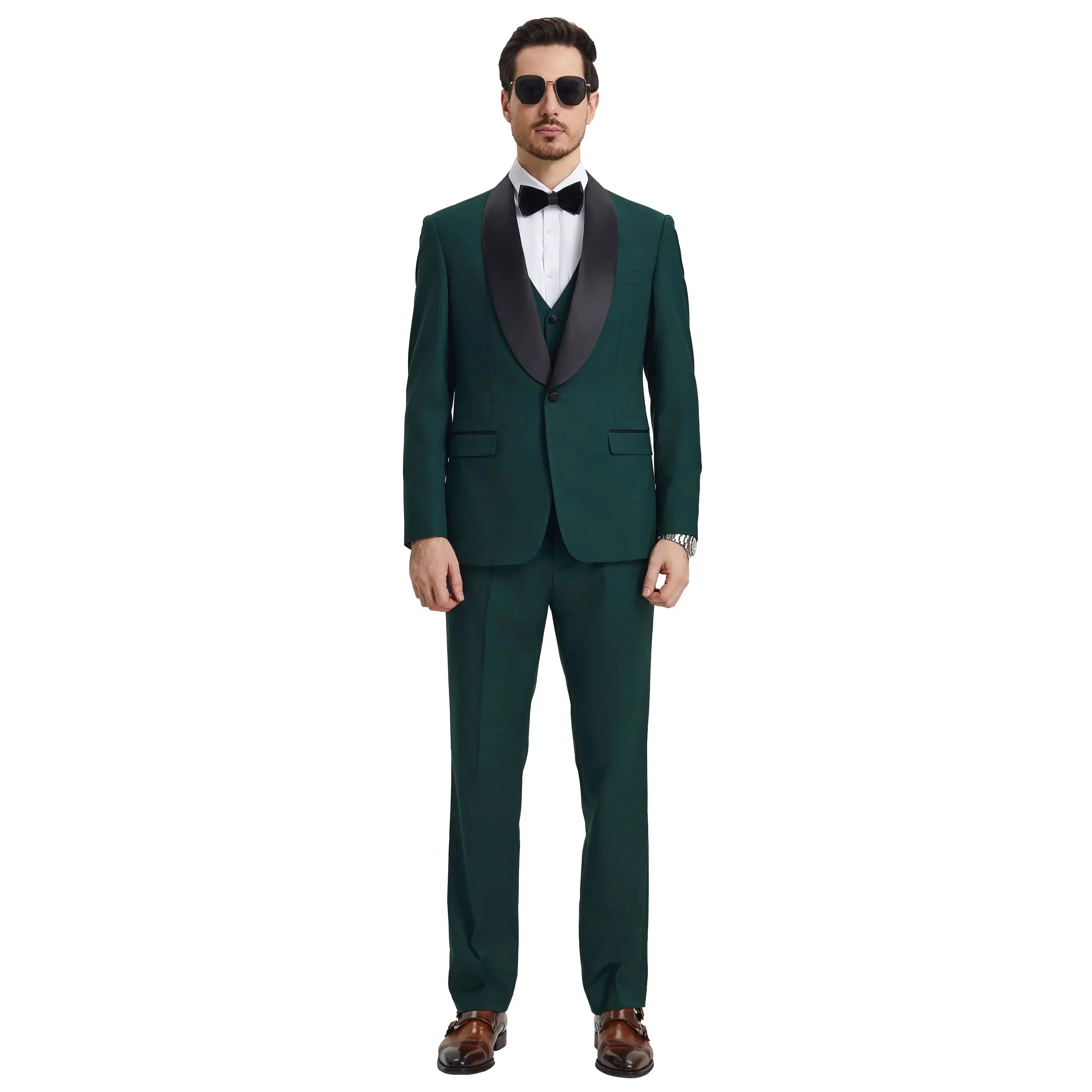 Men's Stacy Adams Hybrid-Fit 3-Piece Tuxedo Set | Shawl Collar Jacket, Vest & Pants Stacy Adams