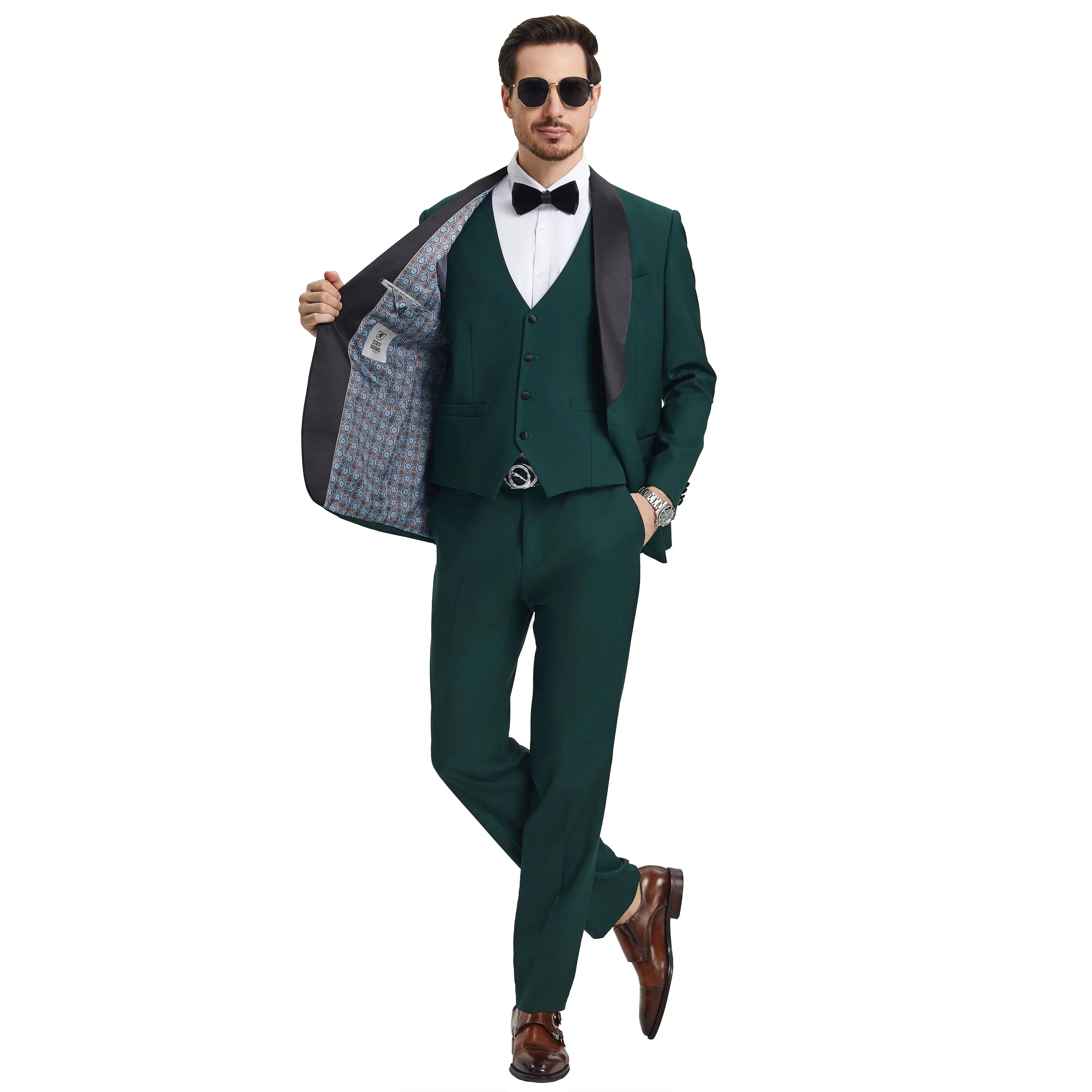 Men's Stacy Adams Hybrid-Fit 3-Piece Tuxedo Set | Shawl Collar Jacket, Vest & Pants Stacy Adams