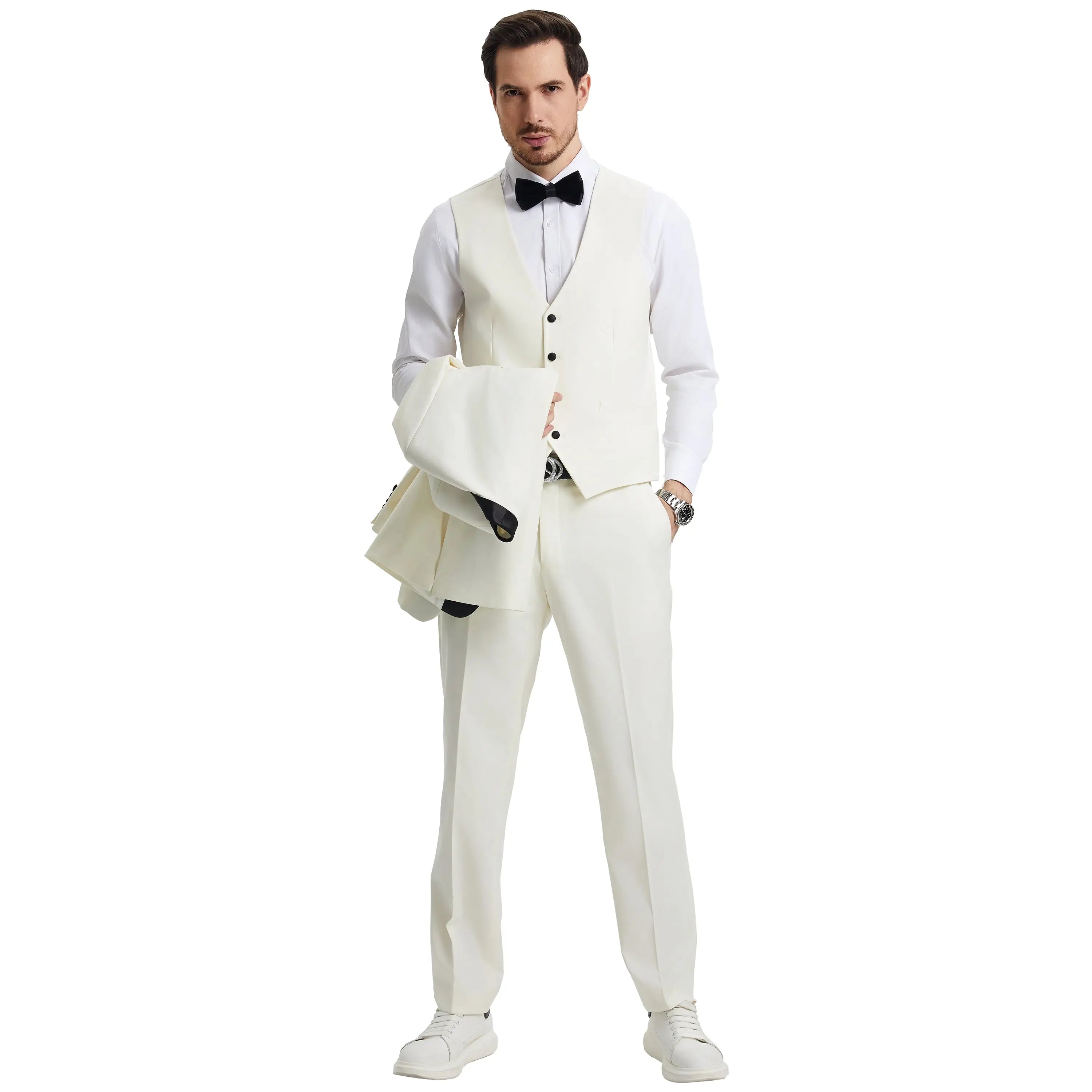 Men's Stacy Adams Hybrid-Fit 3-Piece Tuxedo Set | Shawl Collar Jacket, Vest & Pants Stacy Adams