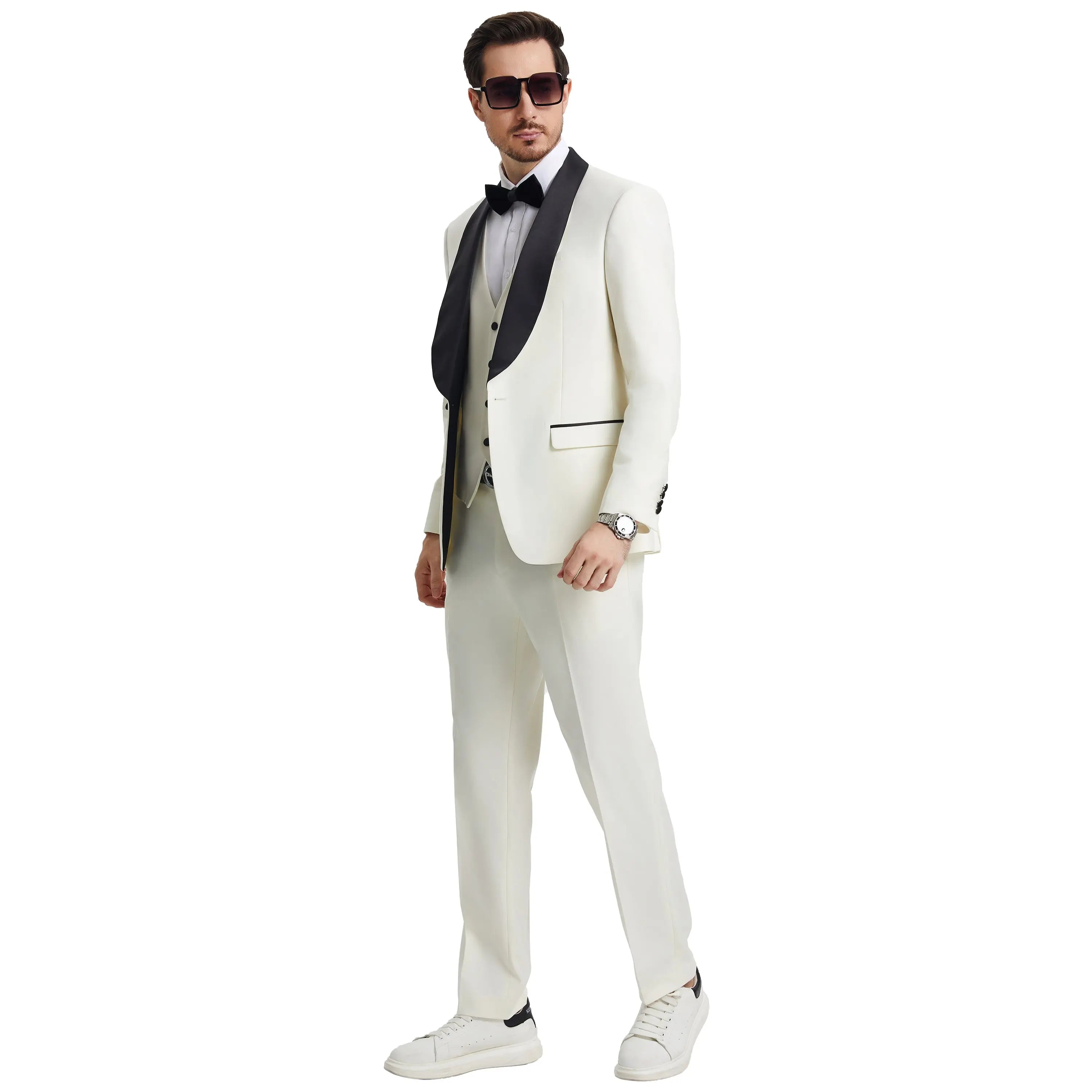Men's Stacy Adams Hybrid-Fit 3-Piece Tuxedo Set | Shawl Collar Jacket, Vest & Pants Stacy Adams