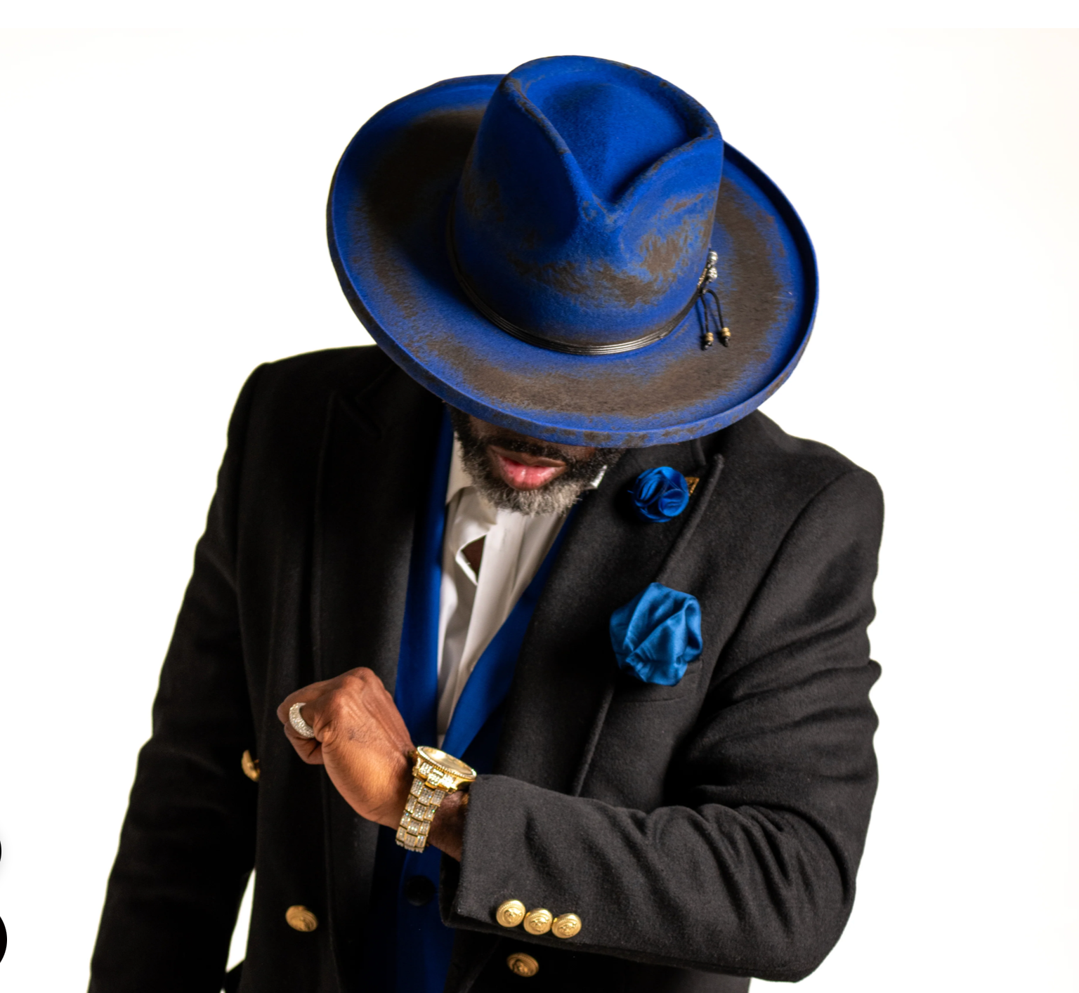 Orleans Wide Pencil Curl Brim Fedora by Bruno Capelo Bruno Capelo