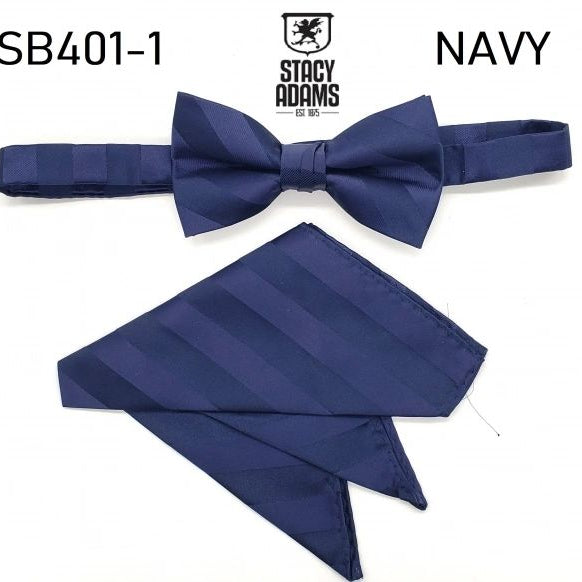 Stacy Adams Stripe Wedding Bow Tie Set