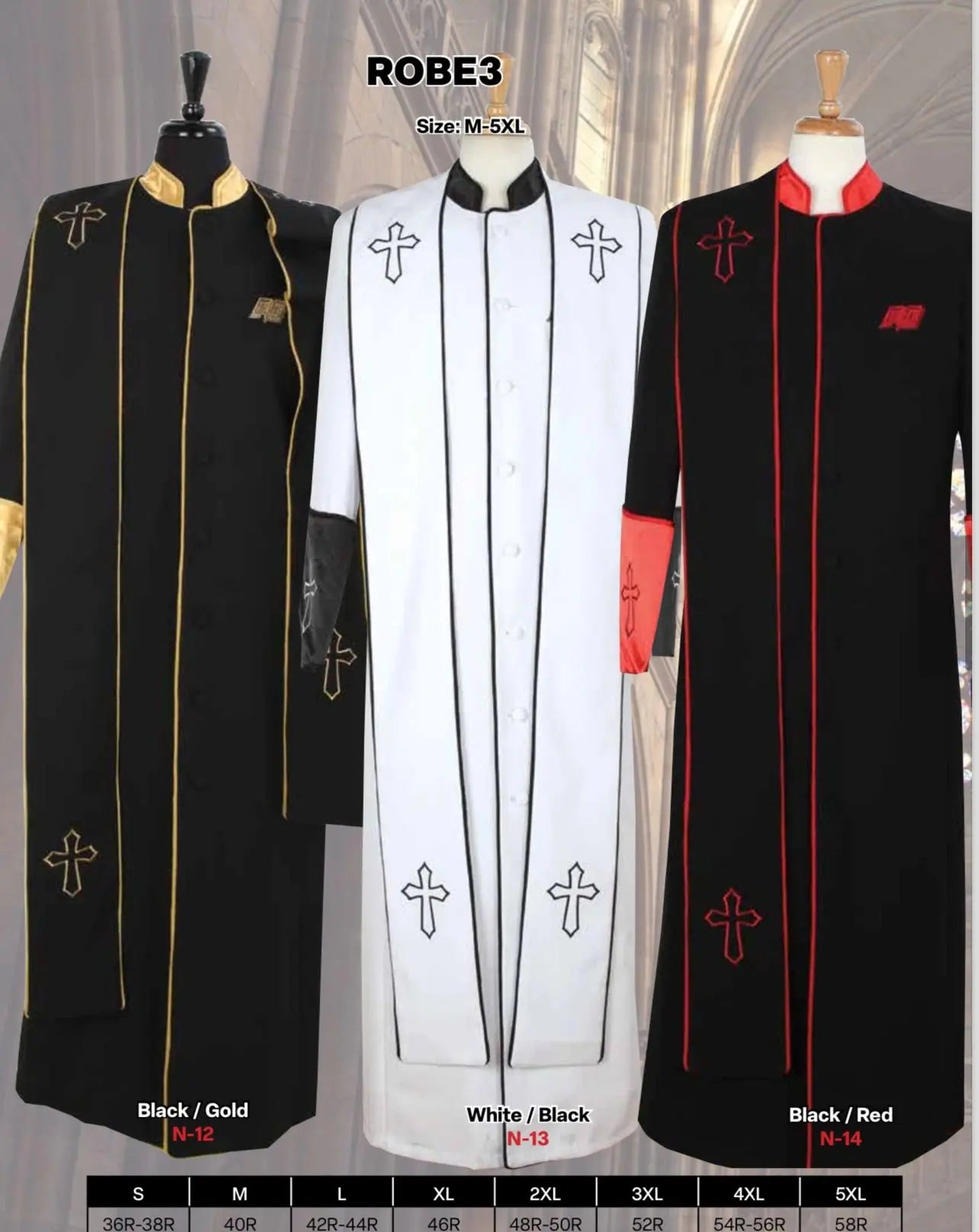 Men’s Cassock Style Robe M & R Clothing
