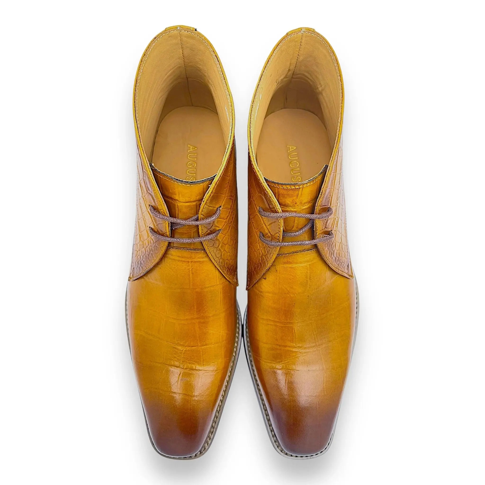 The John Augustino Croc Leather Boots Augustino