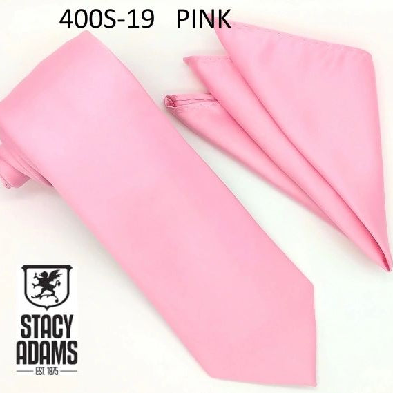 Stacy Adams Solid Tie and Hanky Set