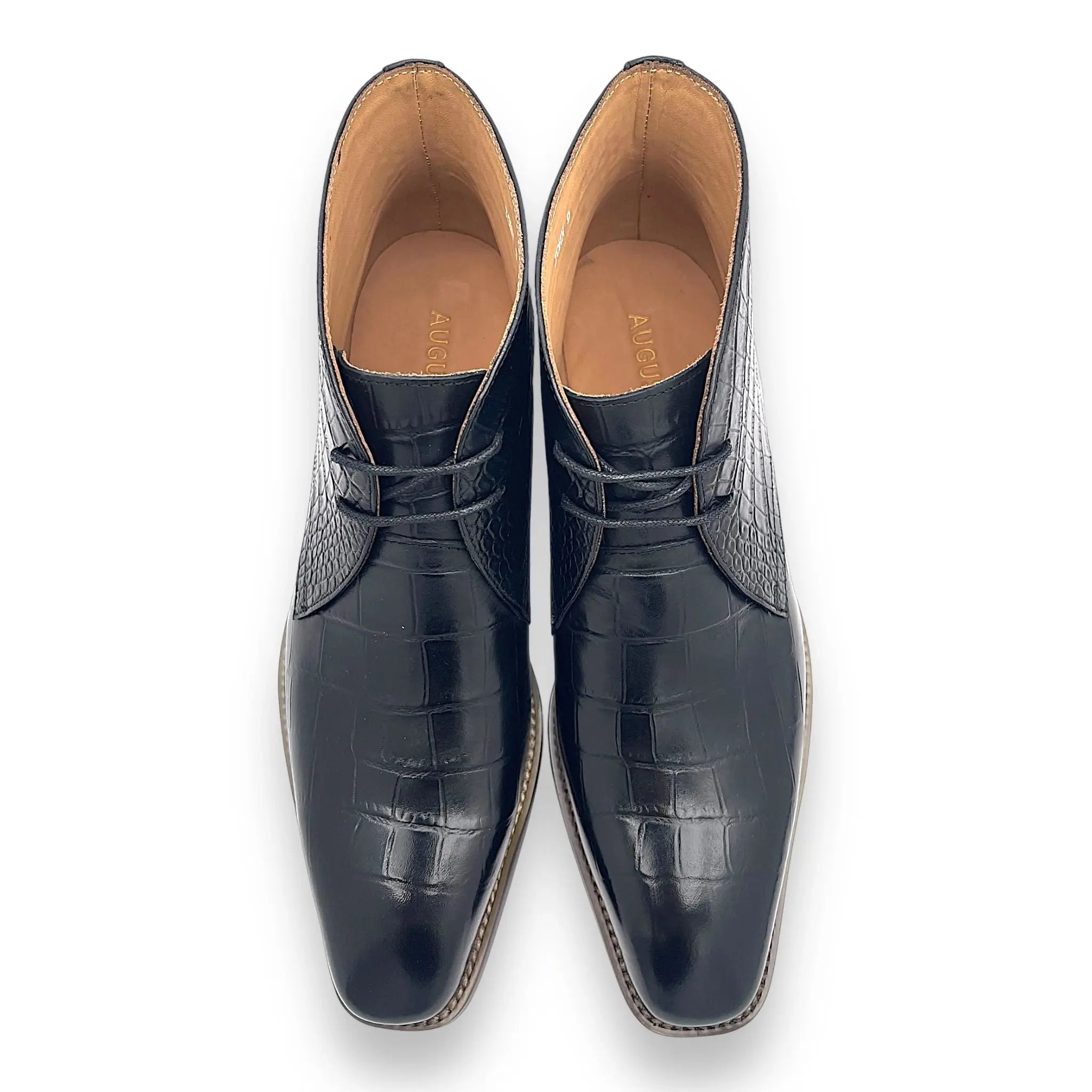 The John Augustino Croc Leather Boots Augustino