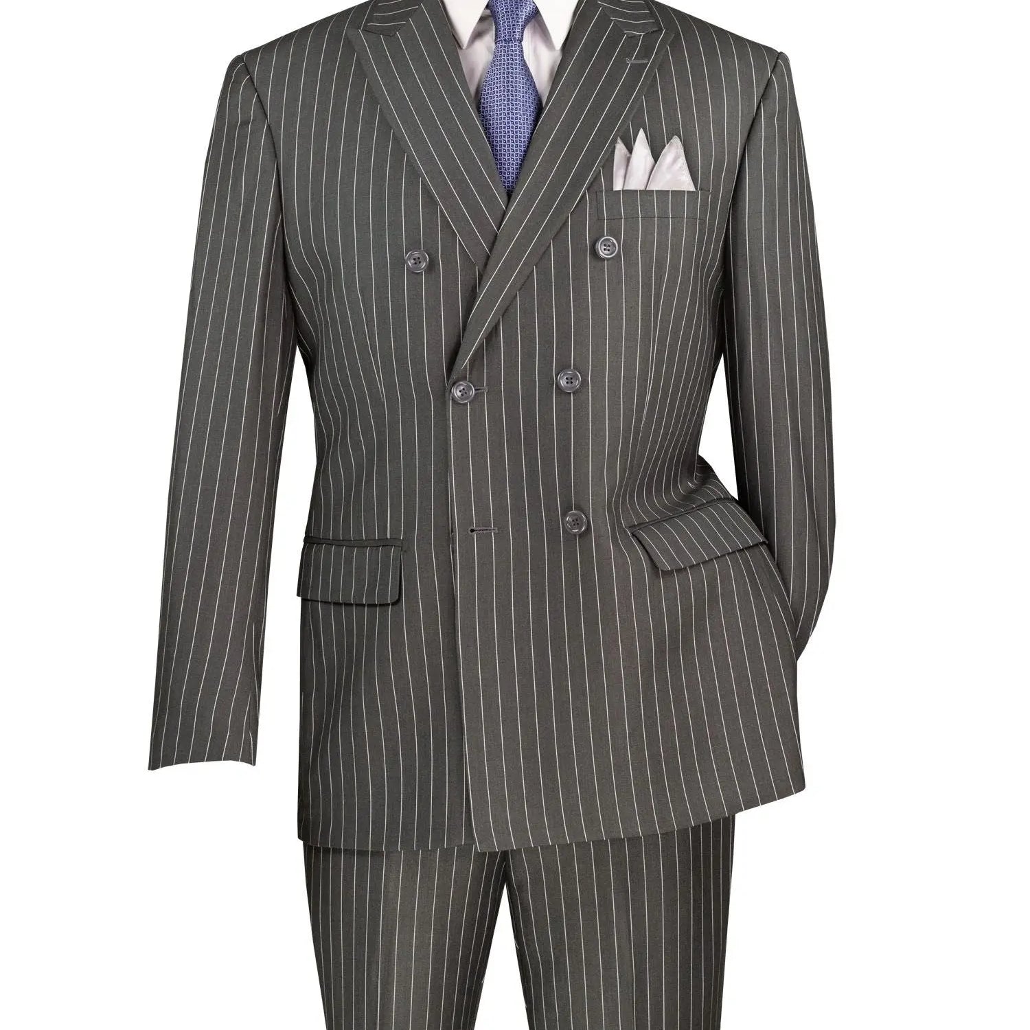 Men's Double Breasted Pinstripe Suit M & R Clothing